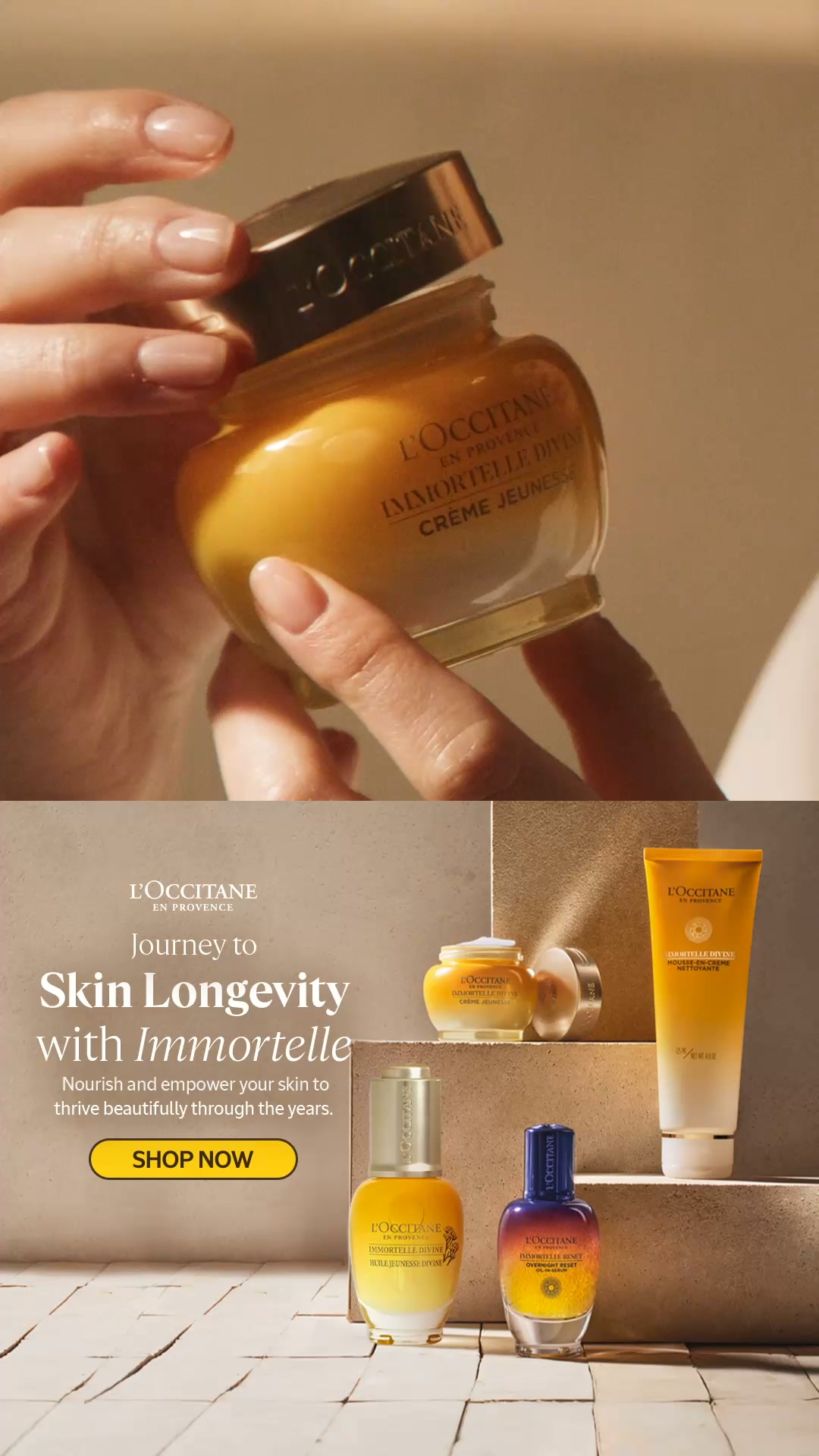 L'OCCITANE en Provence Facebook ad: Immortelle Reset Collection