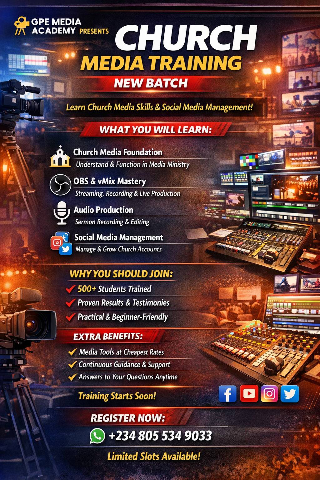 Gptechmore Enterprise Facebook ad: CHURCH MEDIA TRAINING, NEW BATCH