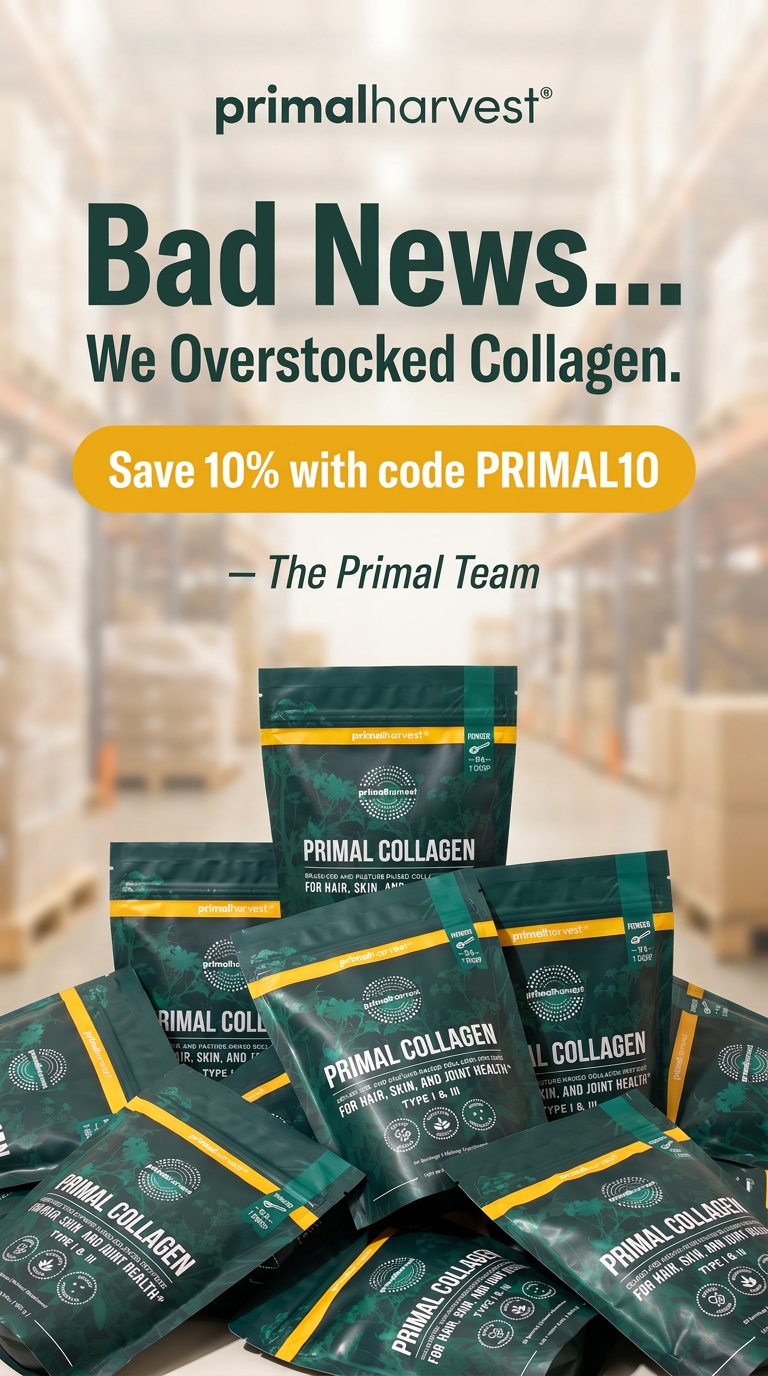 Primal Harvest Facebook ad: Fuller Hair in One Scoop