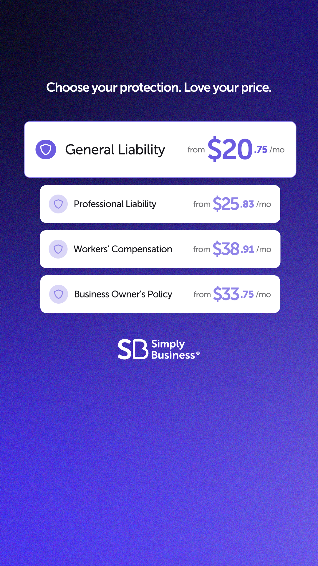 Simply Business US Facebook ad