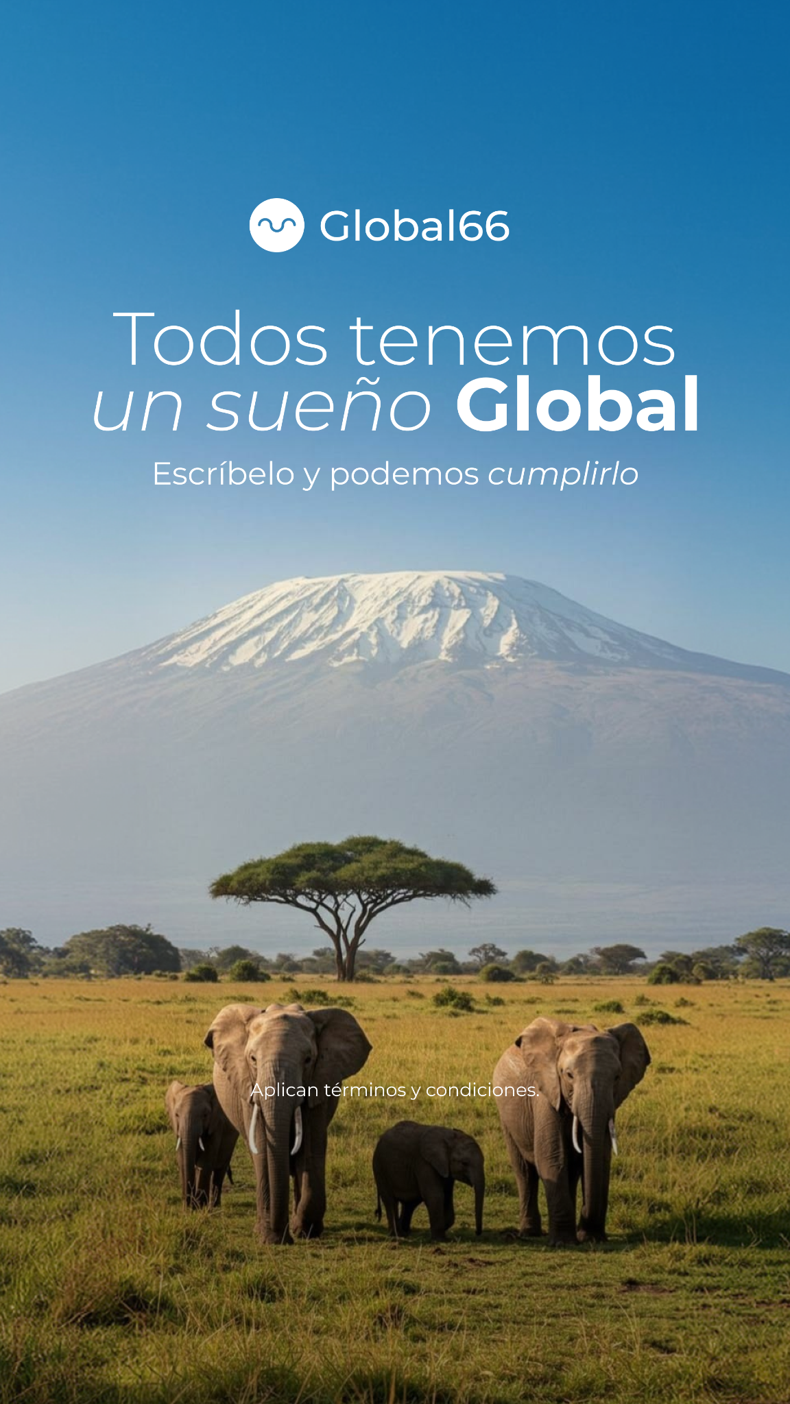 Global66 Facebook ad: Escribí tu sueño