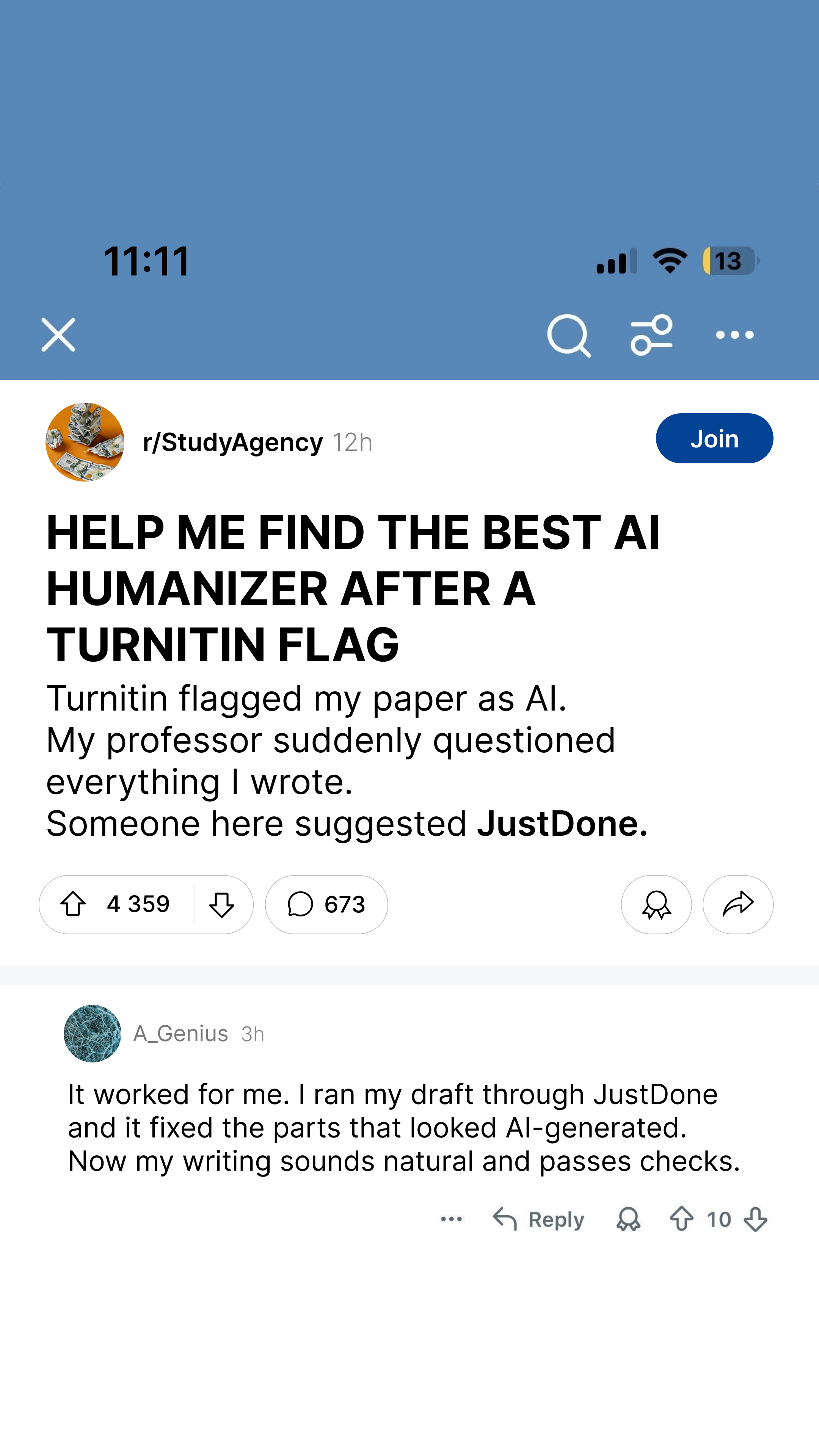 JustDone Facebook ad