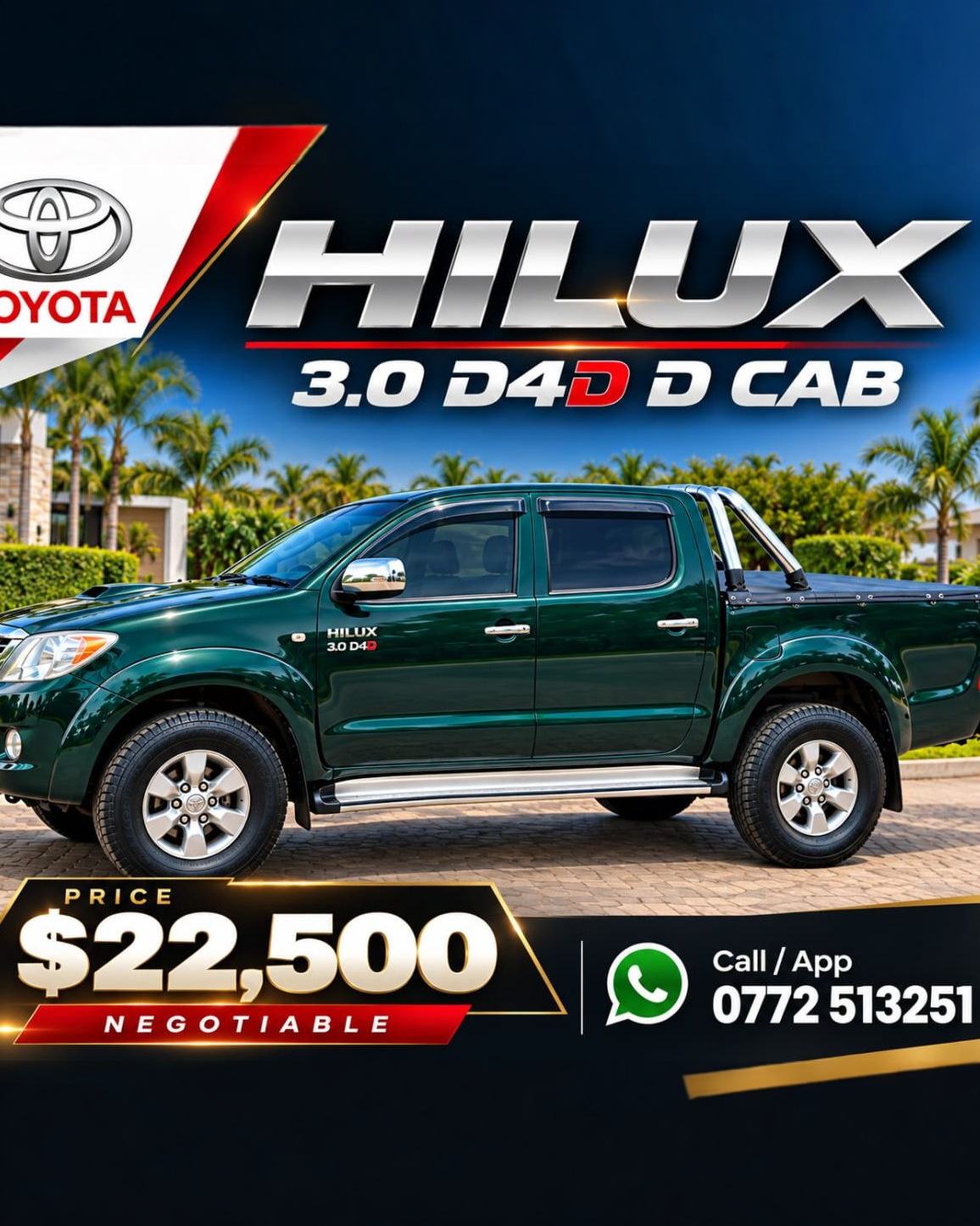 Zimbabwe Online Classifieds Adverts Facebook ad: Like-New Toyota Hilux 3.0 D-4D Double Cab