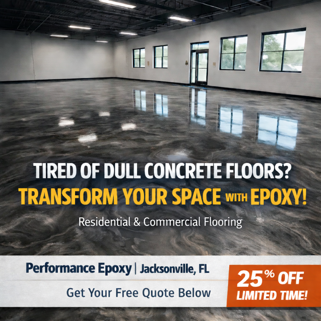 Performance Epoxy Facebook ad: Epoxy Garage Floors in Jacksonville