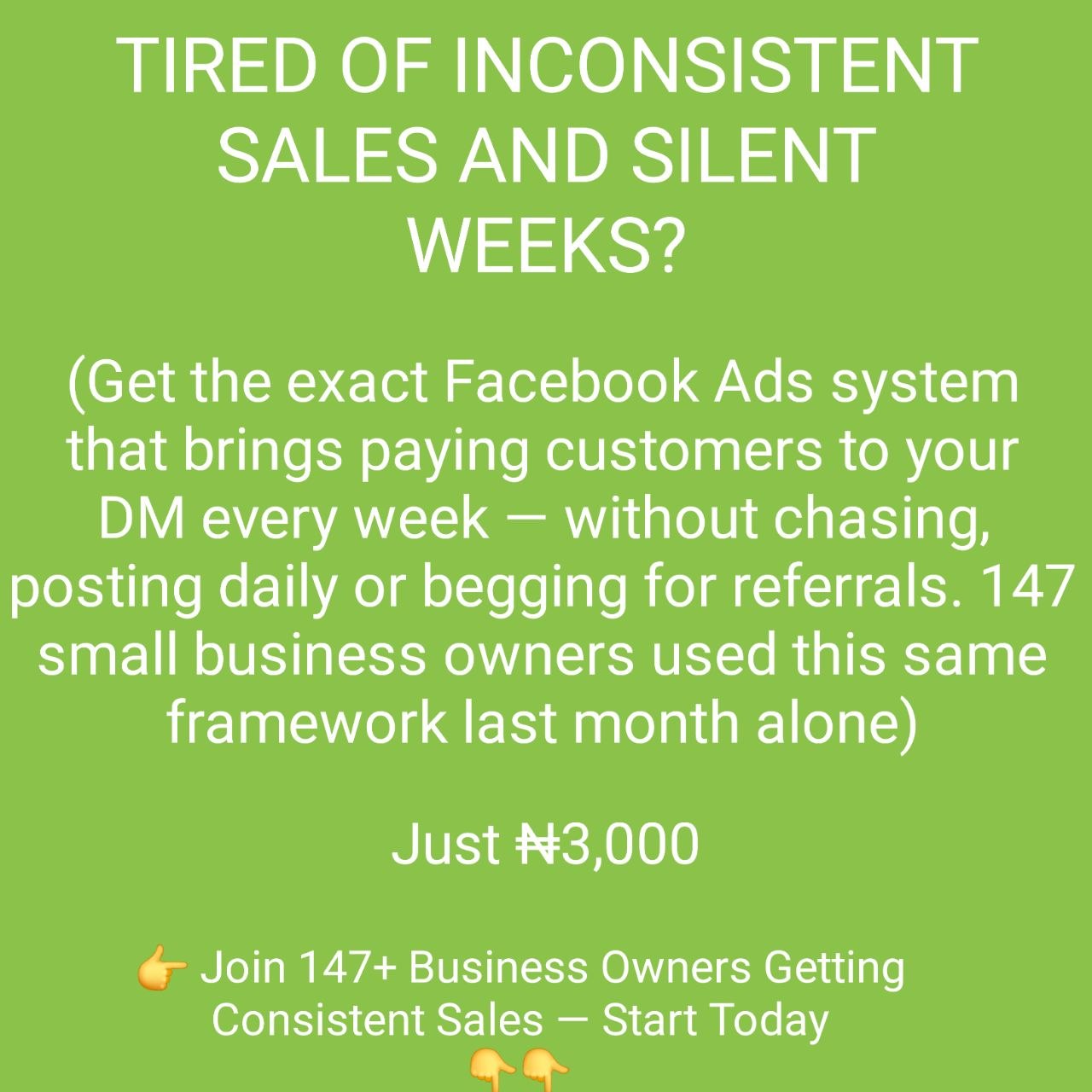 ads withsean Facebook ad: WHAT IF YOU WOKE UP TOMORROW TO NEW CUSTOMER MESSAGES…