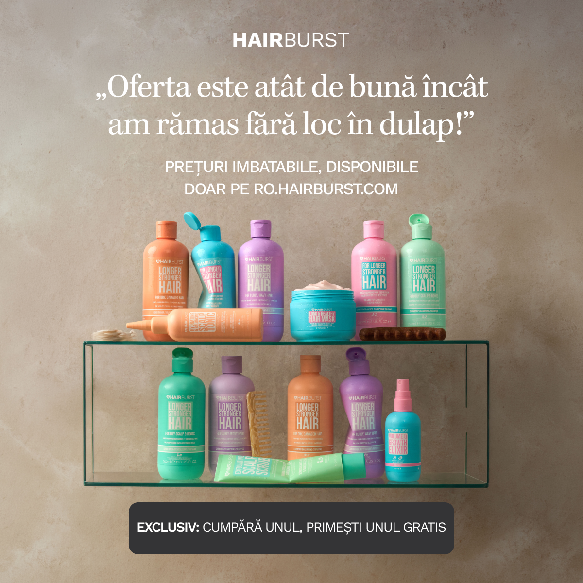 Hairburst Romania Facebook ad