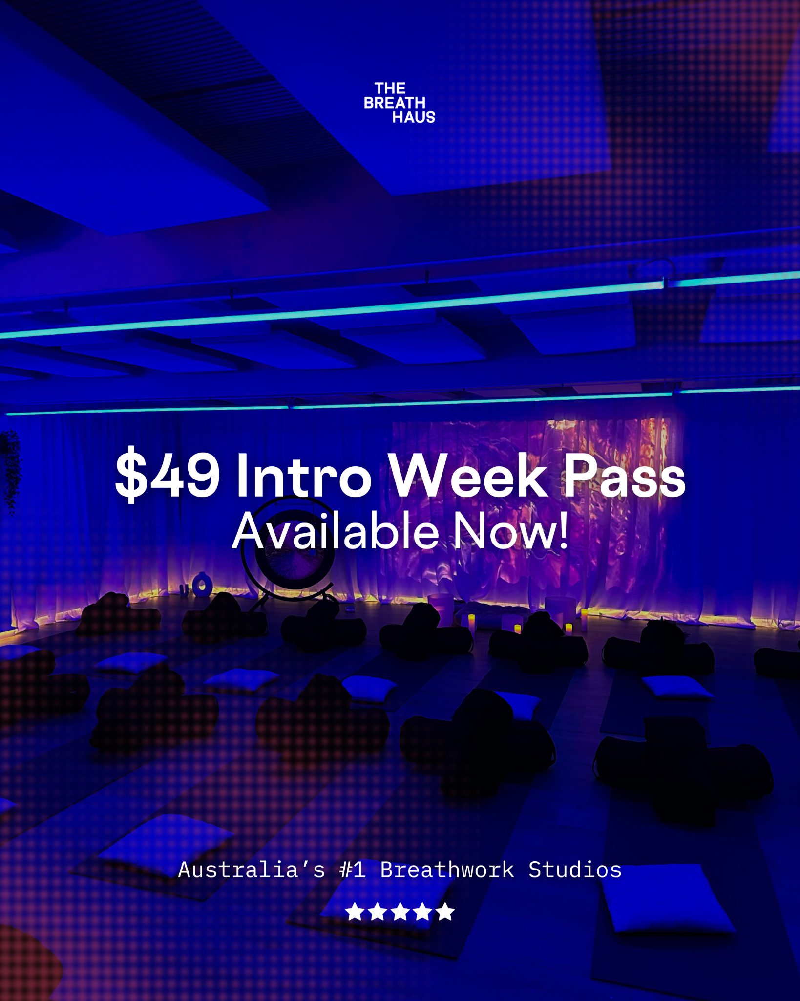 The Breath Haus Facebook ad: 7 Days of Unlimited Classes for $49!