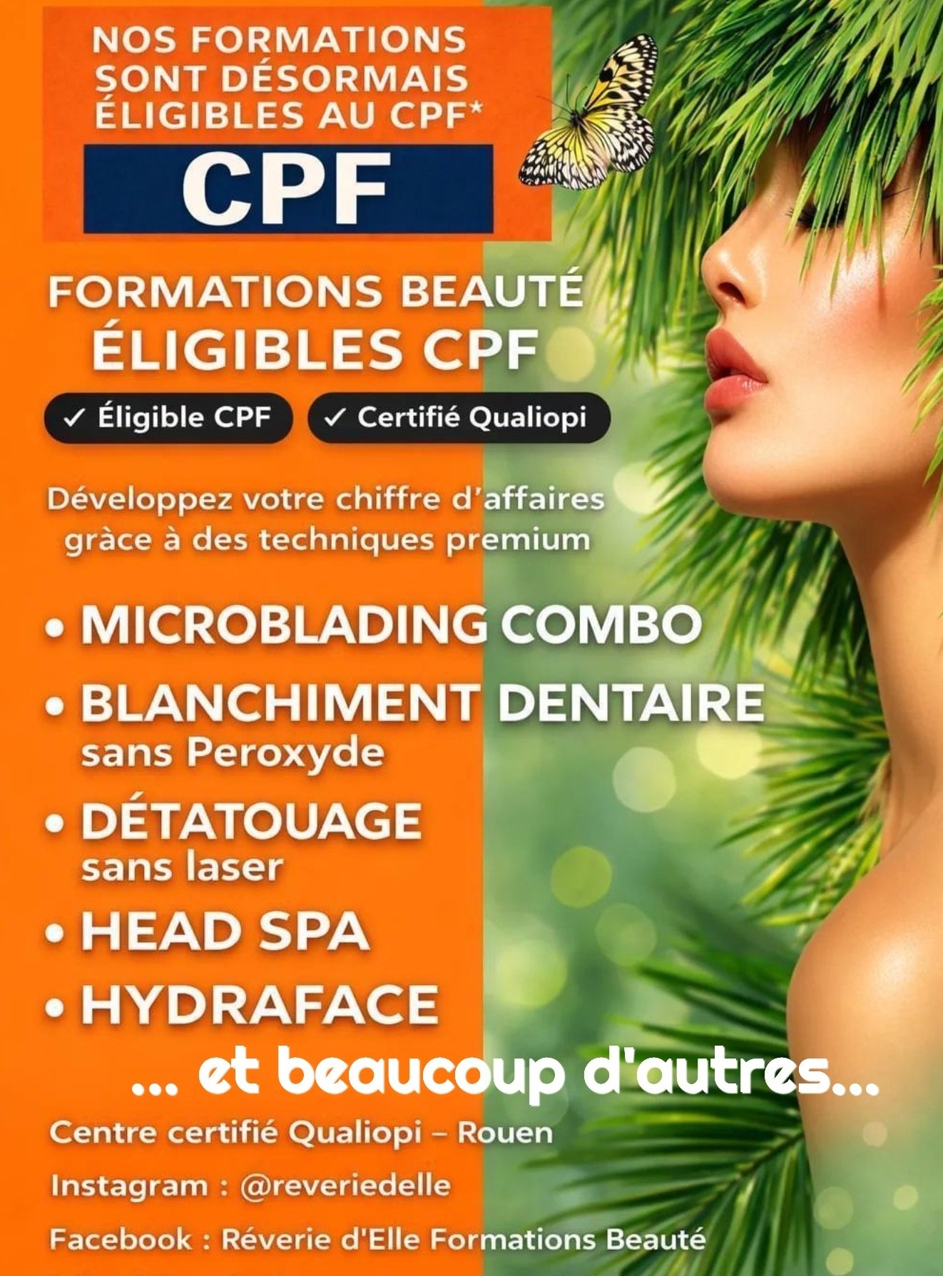 Rêverie d'Elle Formations Beauté Facebook ad: Rêverie d’elle Formation (Rouen) éligible au CPF…