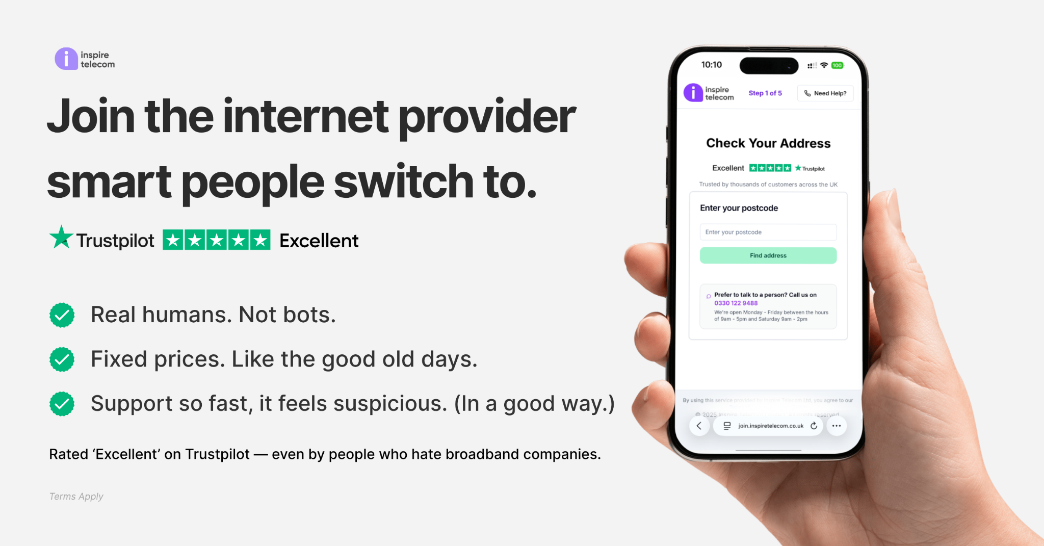 Inspire Telecom Facebook ad from Jul 24, 2026
