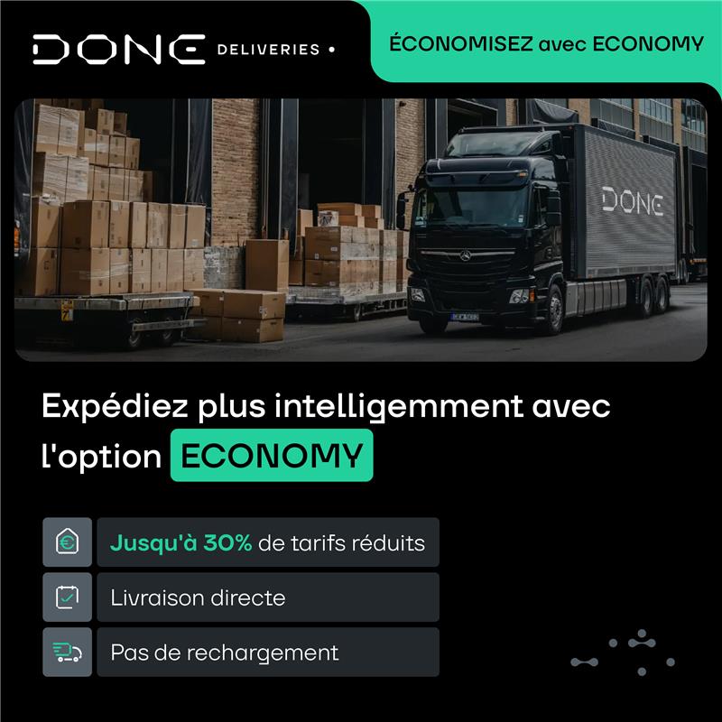 DONE Deliveries Facebook ad: Votre budget transport est sous pression?