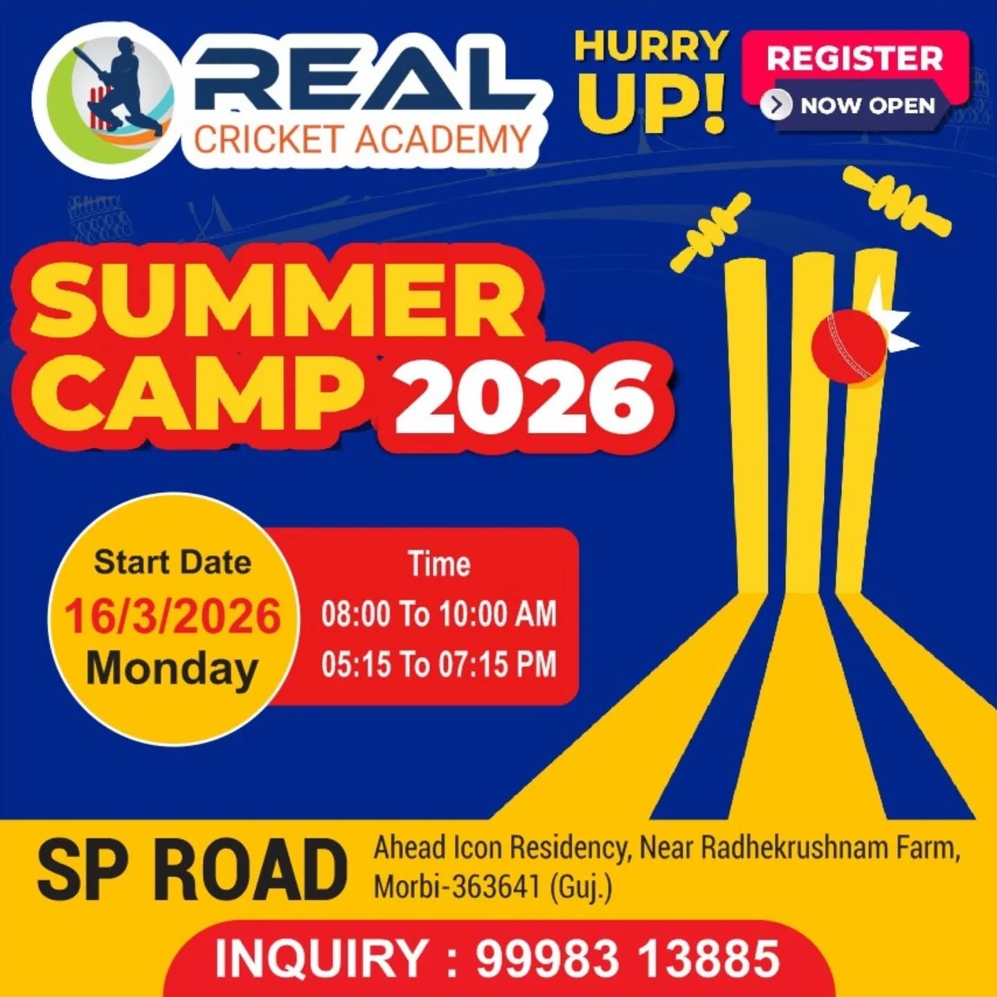 vishal.bhimani.75 Facebook ad: Summer camp 2026 @@ Real cricket Academy morbi