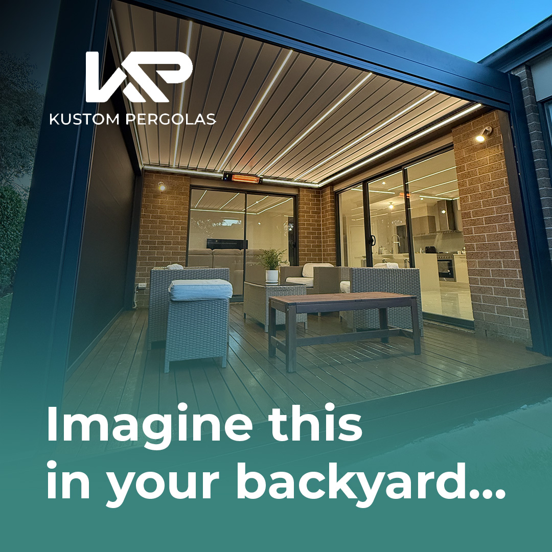 Kustom Pergolas Facebook ad: Upgrade your outdoor living with premium custom aluminium…