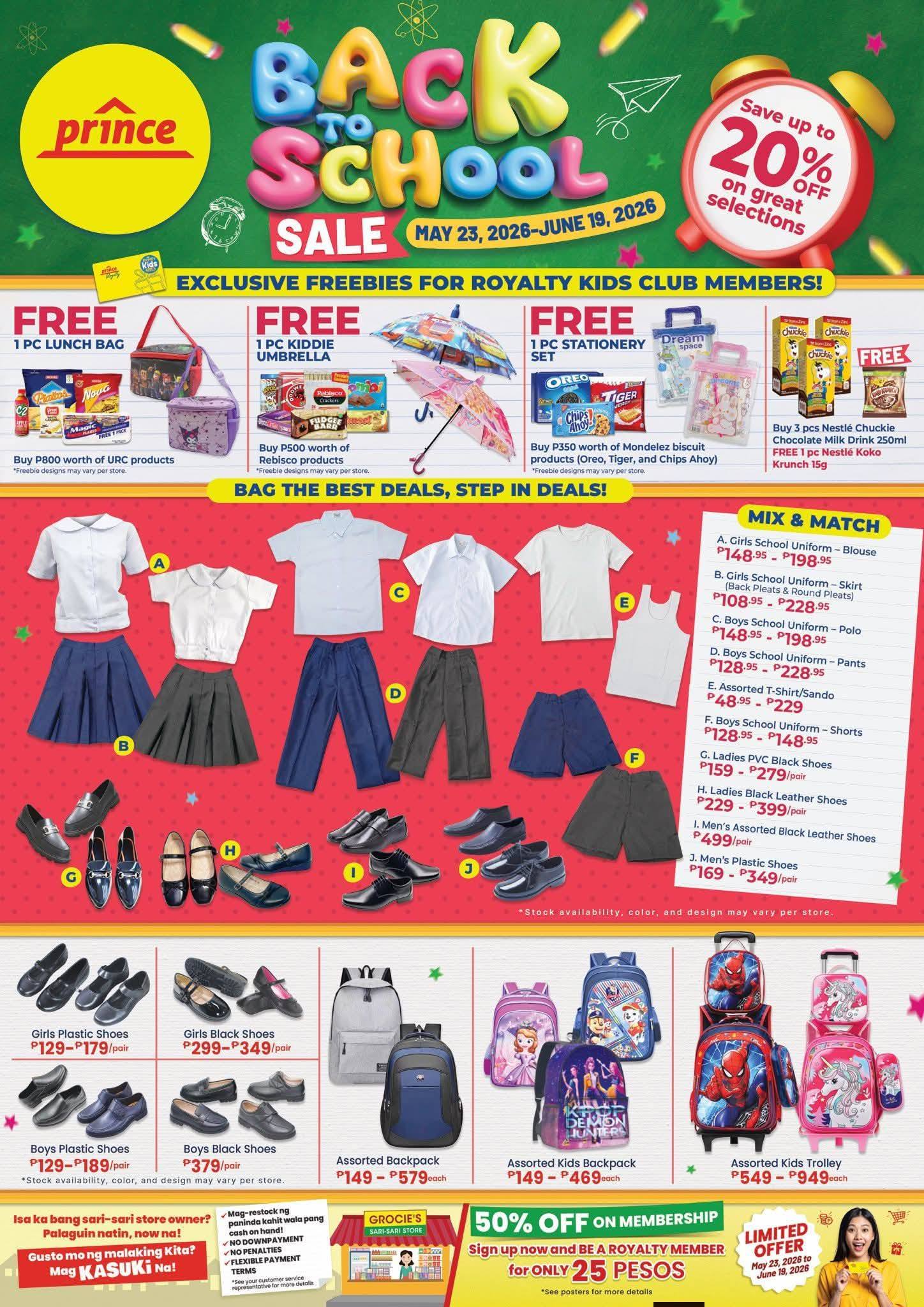 Prince Hypermart San Remigio Facebook ad: BACK TO SCHOOL SALE