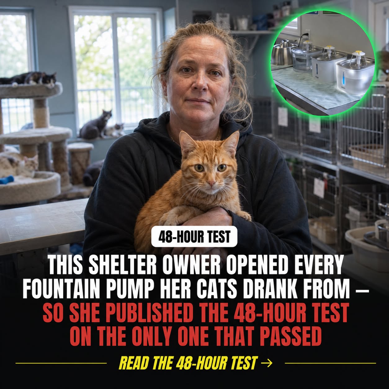 Dr. Hannah Cole, DVM Facebook ad: The only cat fountain that never refilters old water