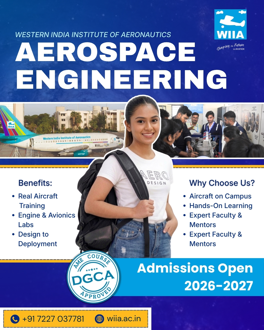 Western India Institute of Aeronautics Facebook ad: Chat with us