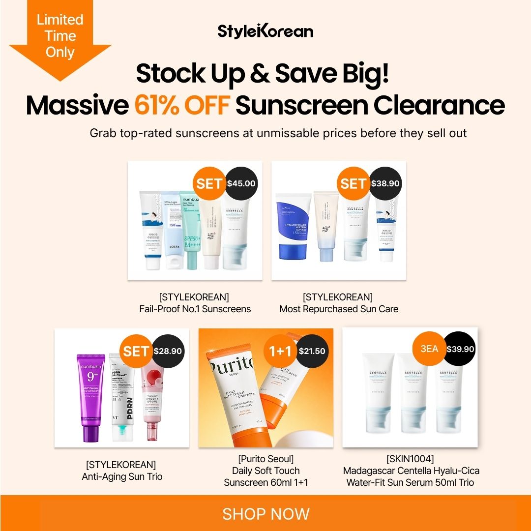 StyleKorean Facebook ad: Stock Up & Save Big: Massive 61% OFF Sunscreen Clearance!