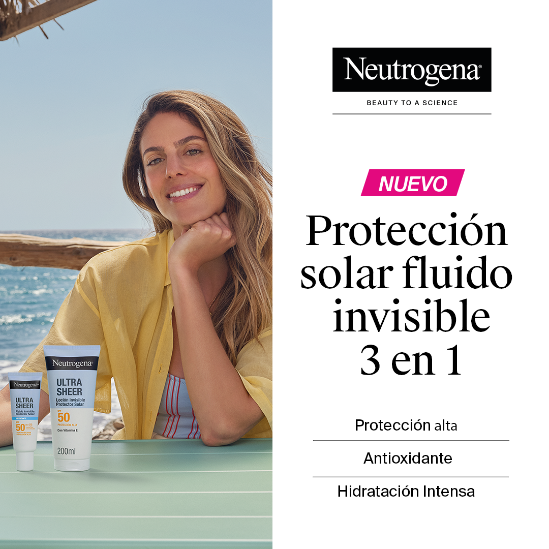 Neutrogena Facebook ad: Descubre la nueva gama Ultra Sheer de Neutrogena.