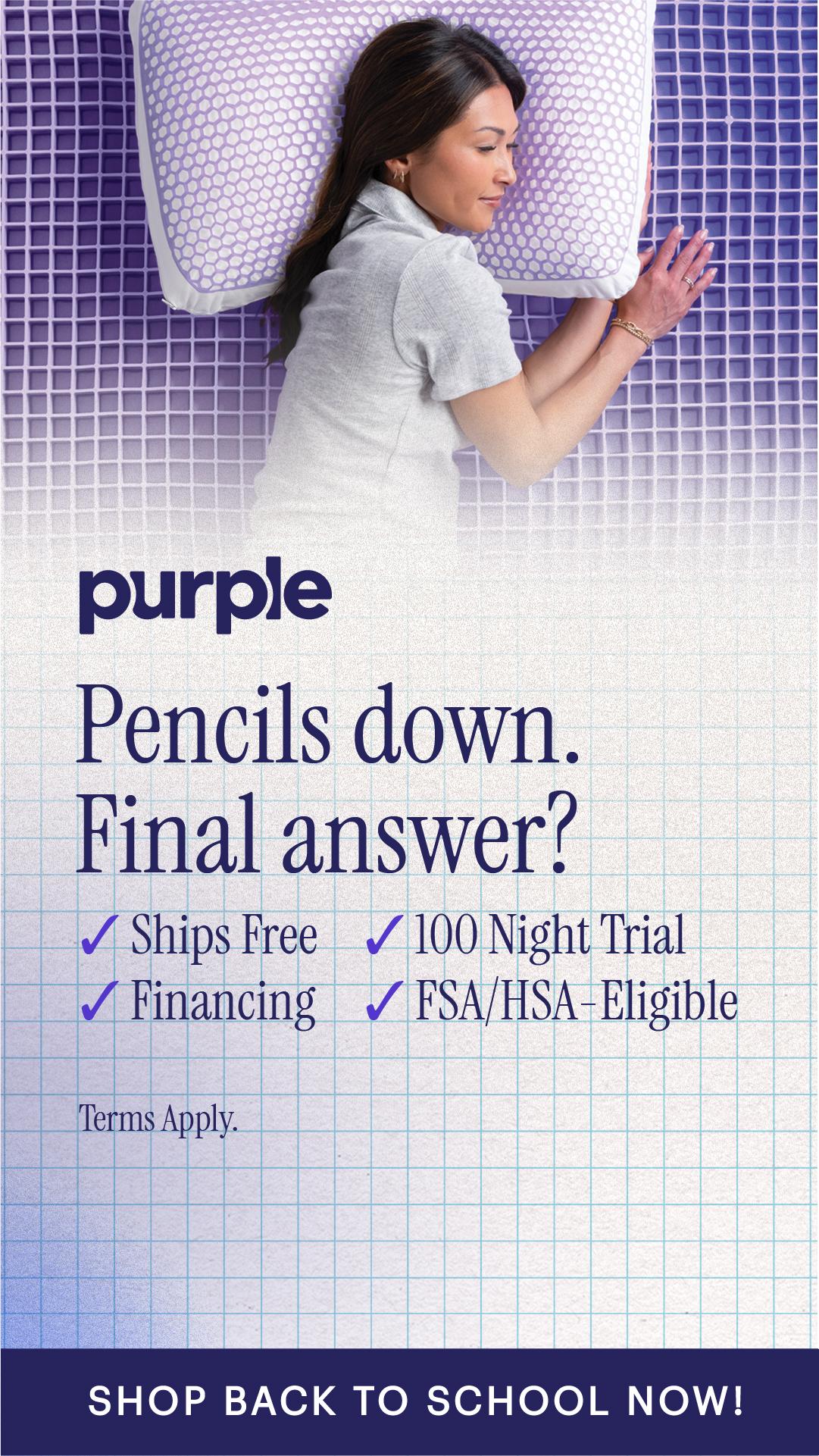 Purple Facebook ad