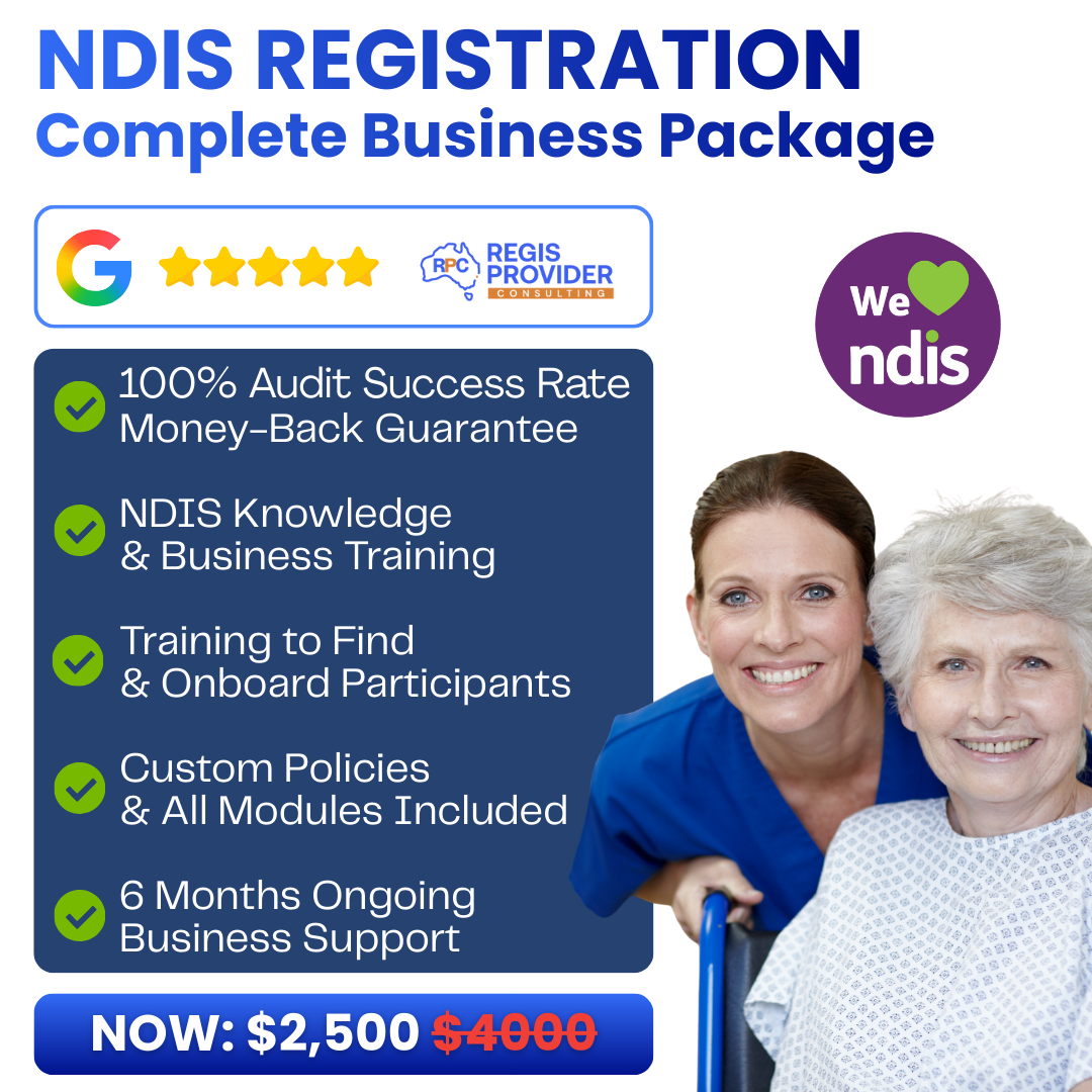 Regis Provider Consulting Facebook ad: NDIS Registration, Complete Business Package