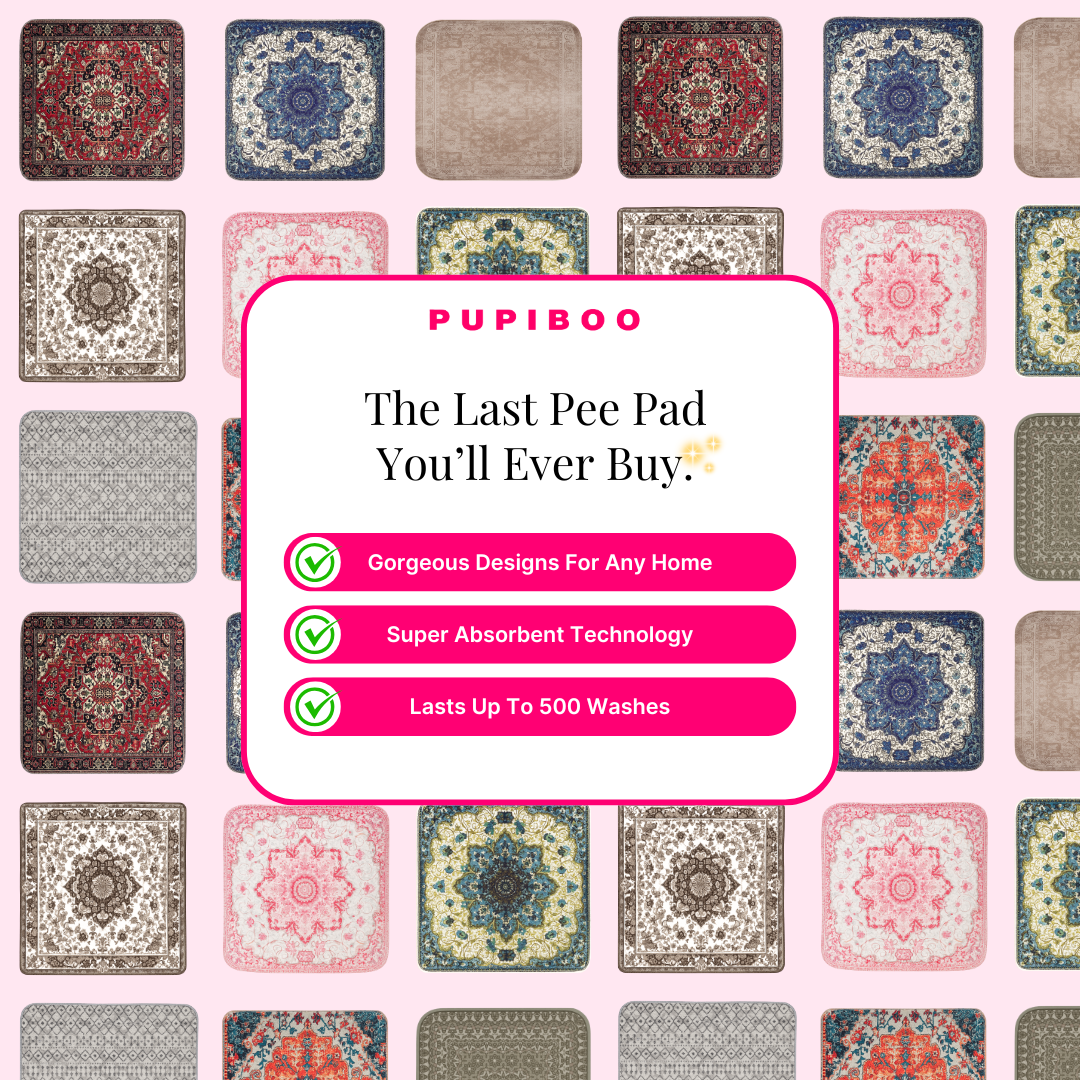 Pupiboo Facebook ad: Luxury Meets Utility: The Pee Pad That Matches Your Home