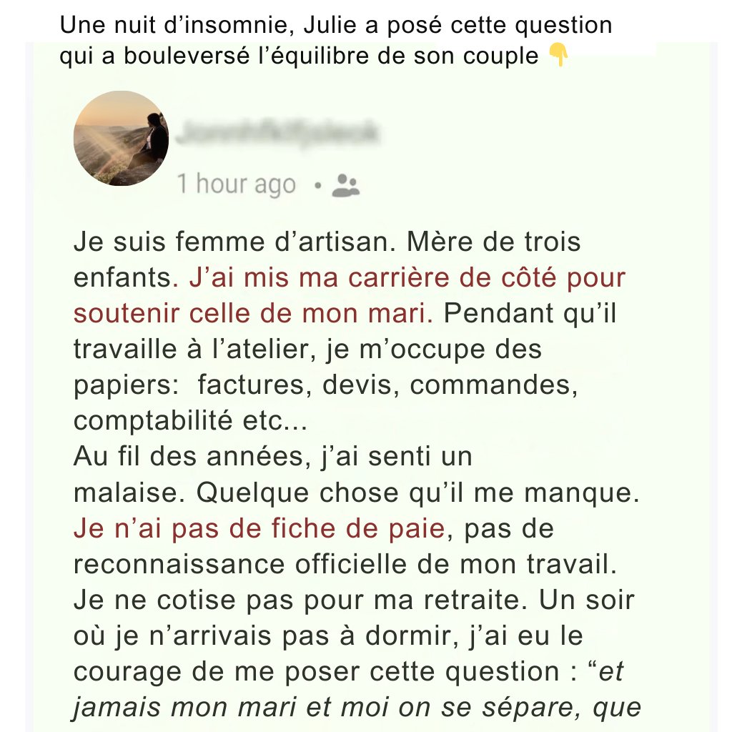 LiveMentor Facebook ad: Enfin payée pour aider votre conjoint