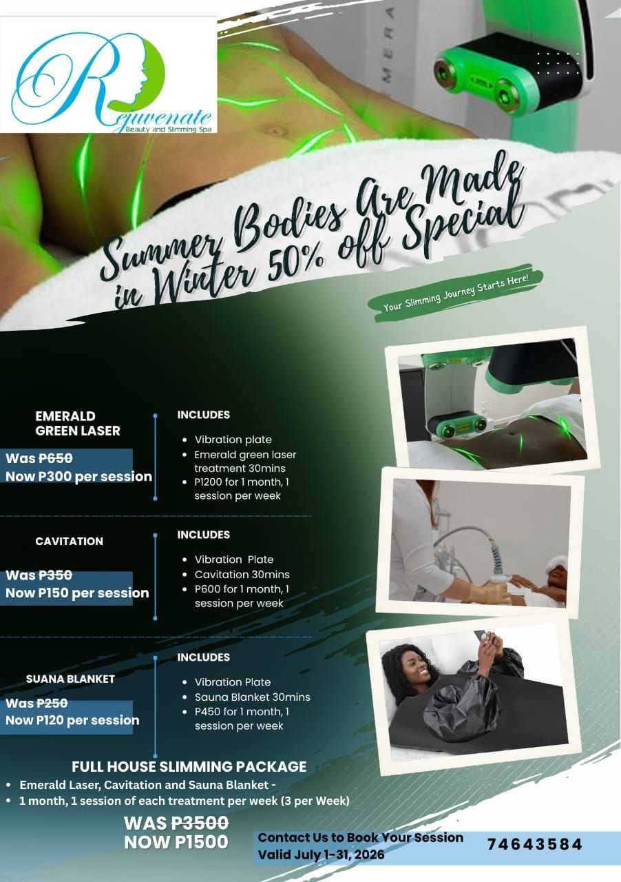 Rejuvenate Beauty & Slimming Spa Facebook ad: LAST MONTH FOR OUR WINTER BODY SCULPTING AND…