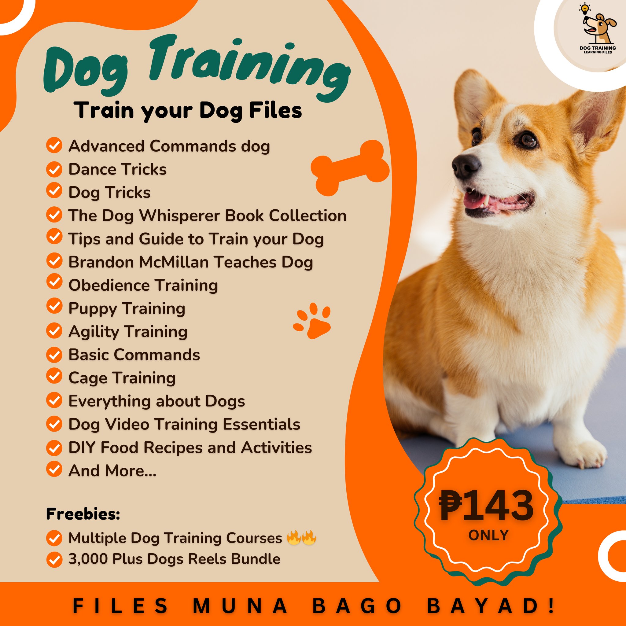Pawfect Dog Training Guides Facebook ad: FILES AND VIDEOS MUNA BAGO BAYAD