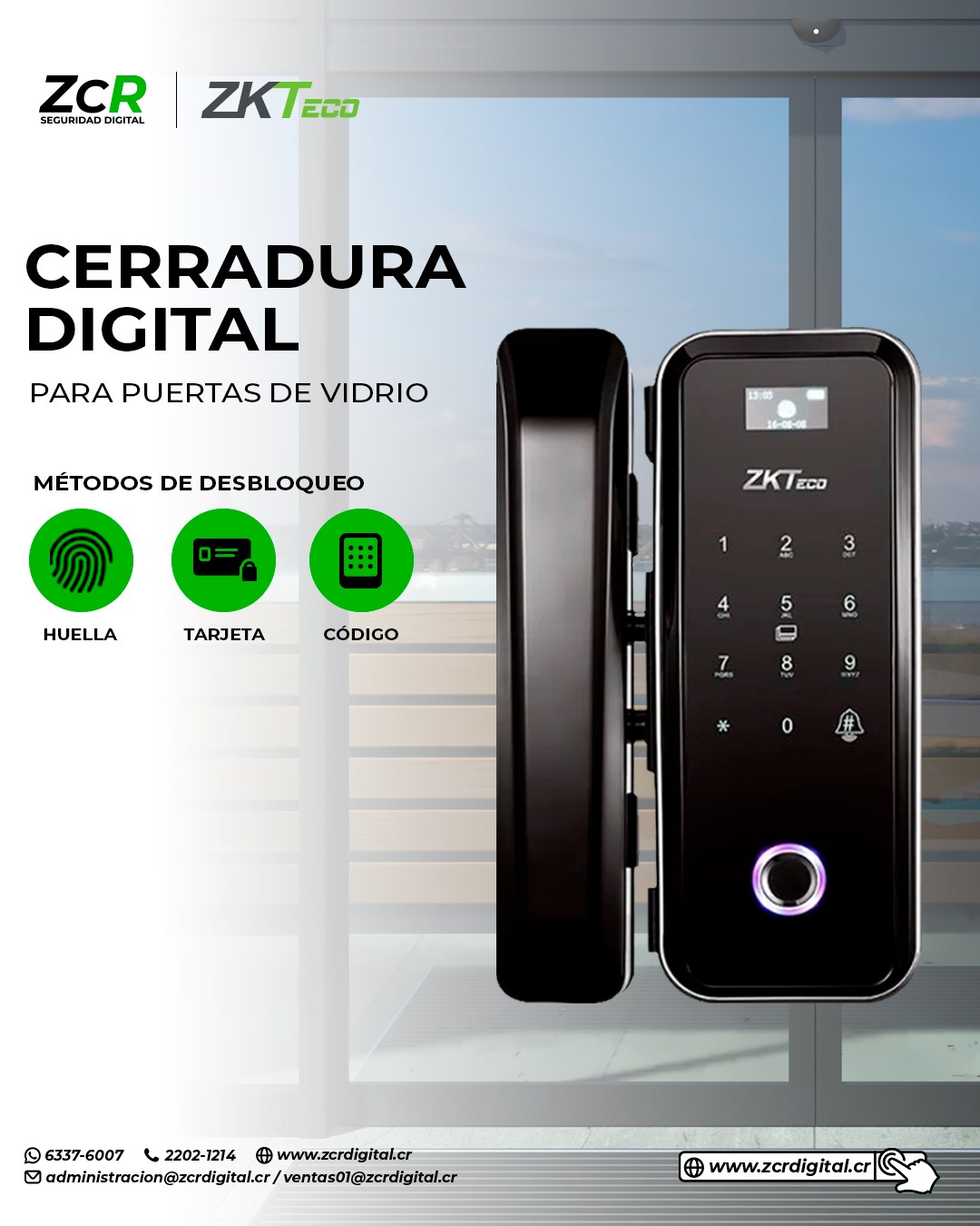 ZcR Seguridad Digital Facebook ad: Modernice la seguridad de su oficina o negocio.