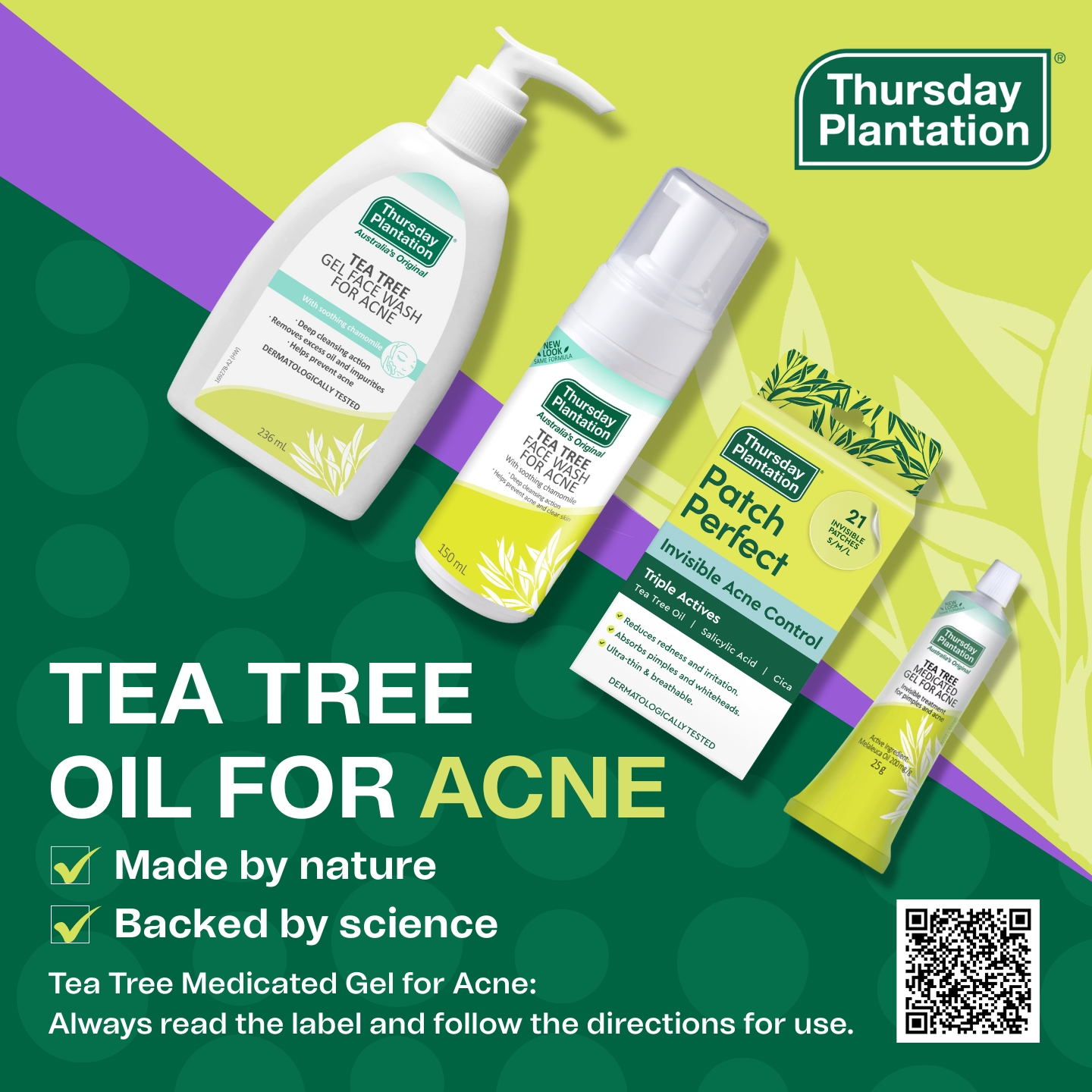 Thursday Plantation Facebook ad: Cleanse, Tone, Hydrate & Prevent.