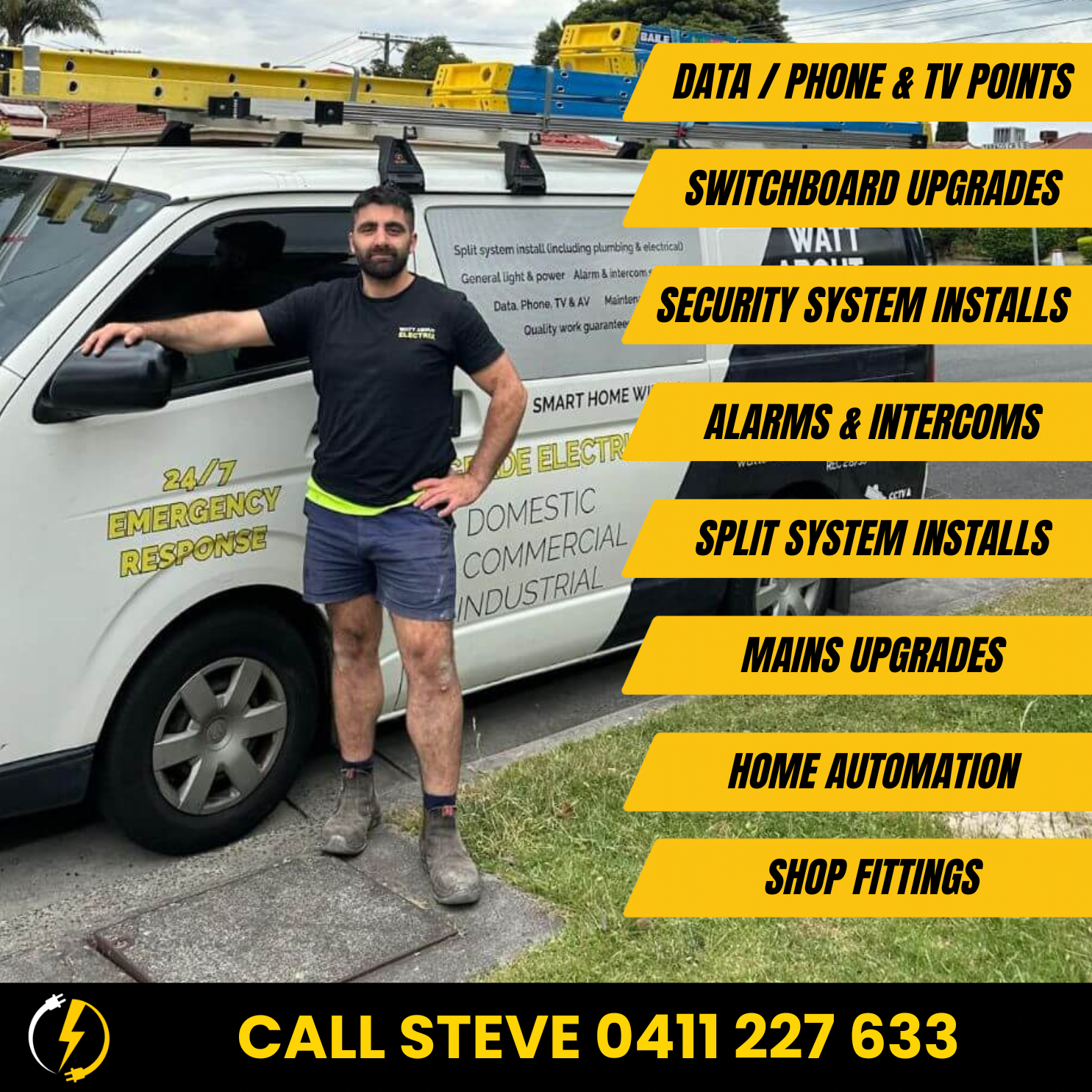 WATT ABOUT ELECTRIX Facebook ad: Watt About Electrix are experts in electrical services…