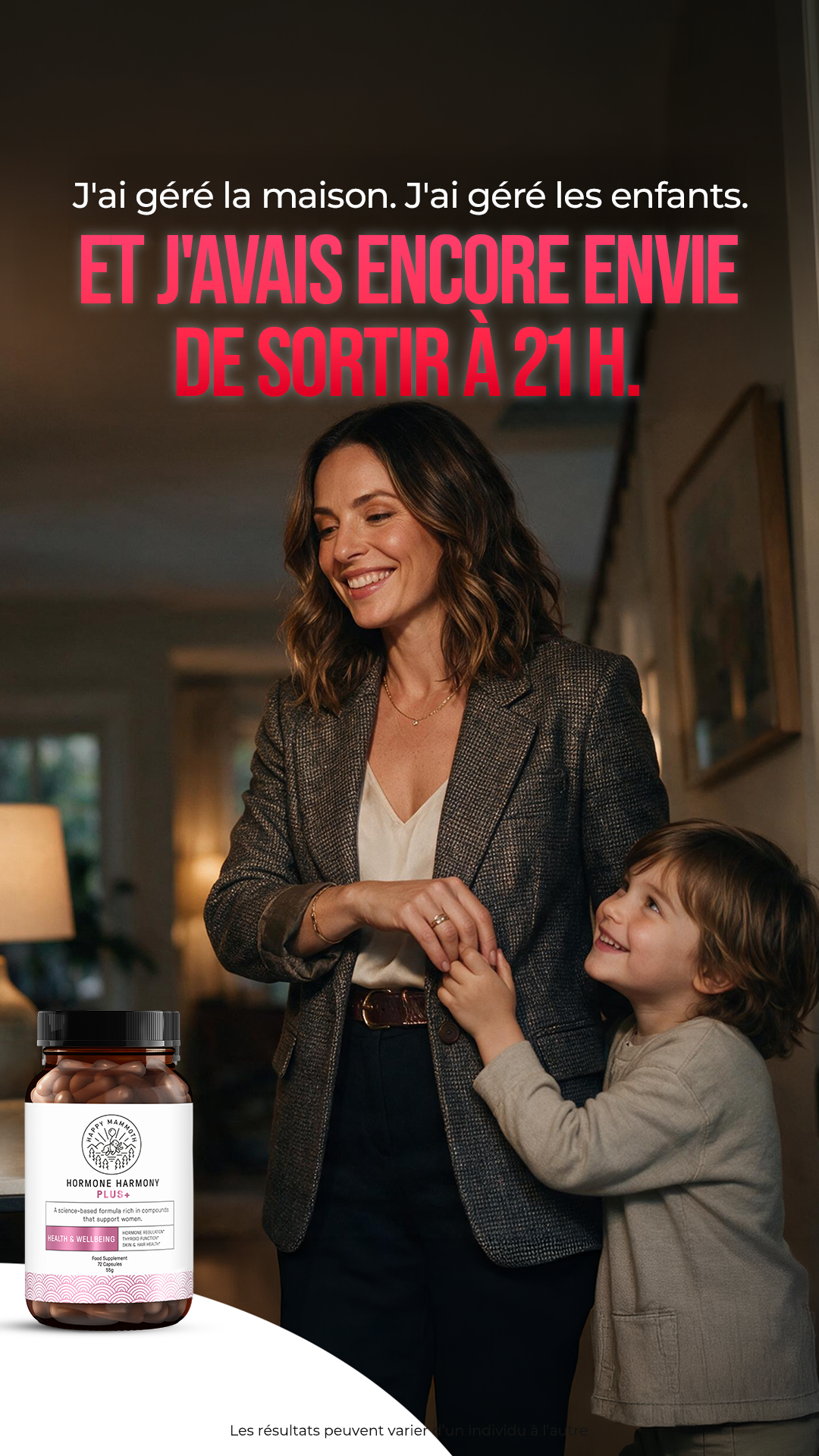 Happy Mammoth EU Facebook ad: Rééquilibrez votre taux d’œstrogènes en 2026