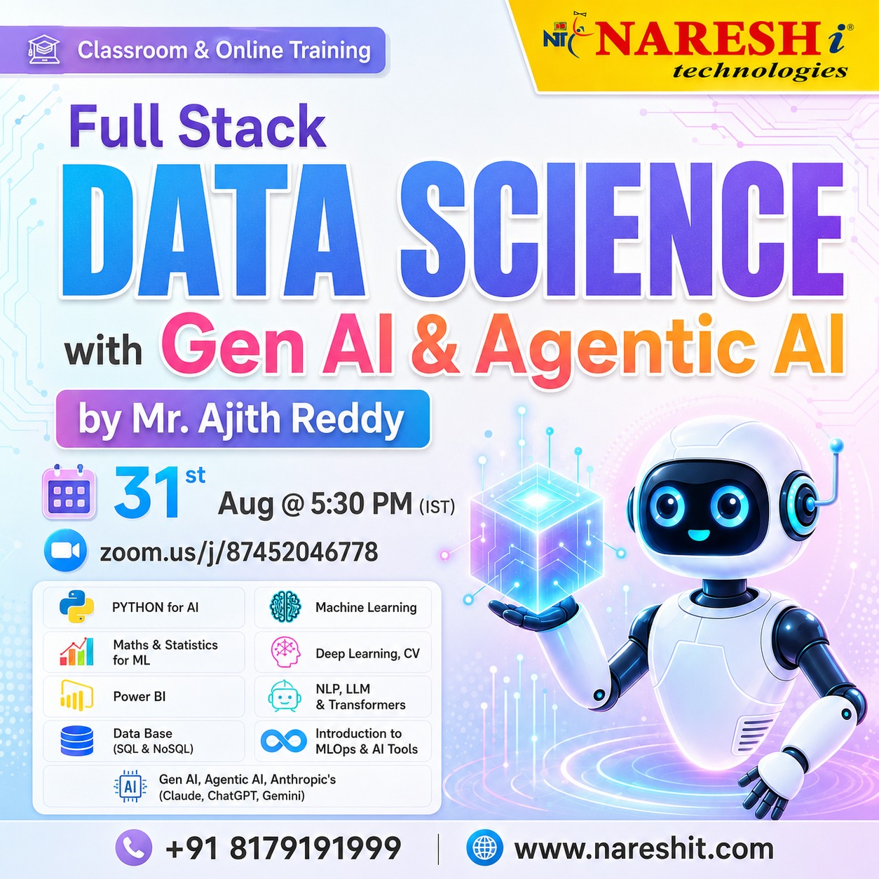 Naresh I Technologies Facebook ad: New Batch On Full Stack Data Science with Gen AI & Agentic…