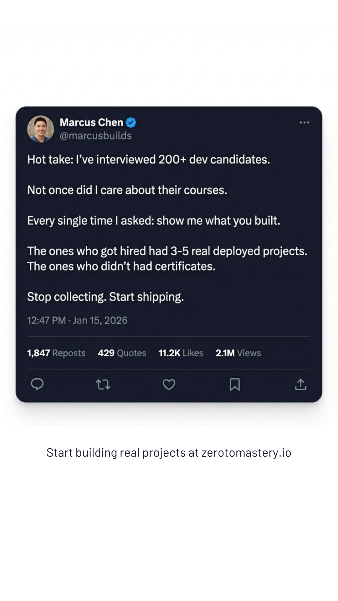 Zero To Mastery Facebook ad