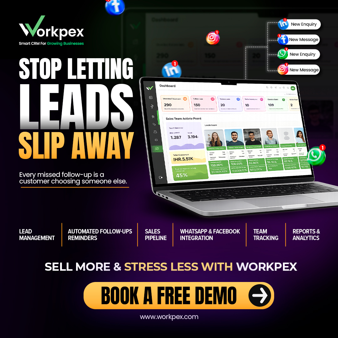 Workpex Facebook ad: Book your FREE CRM demo today