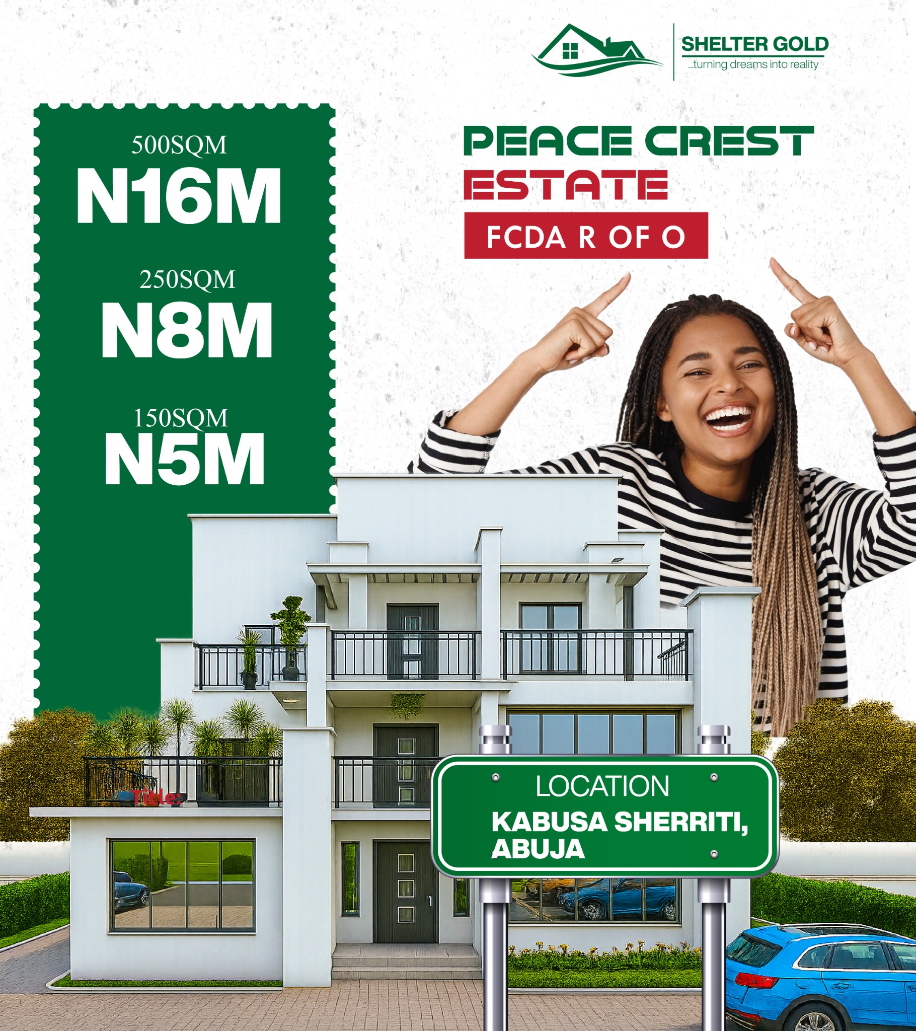 Shelter Gold Estates Facebook ad: If owning FCDA APPROVED land in Abuja is…
