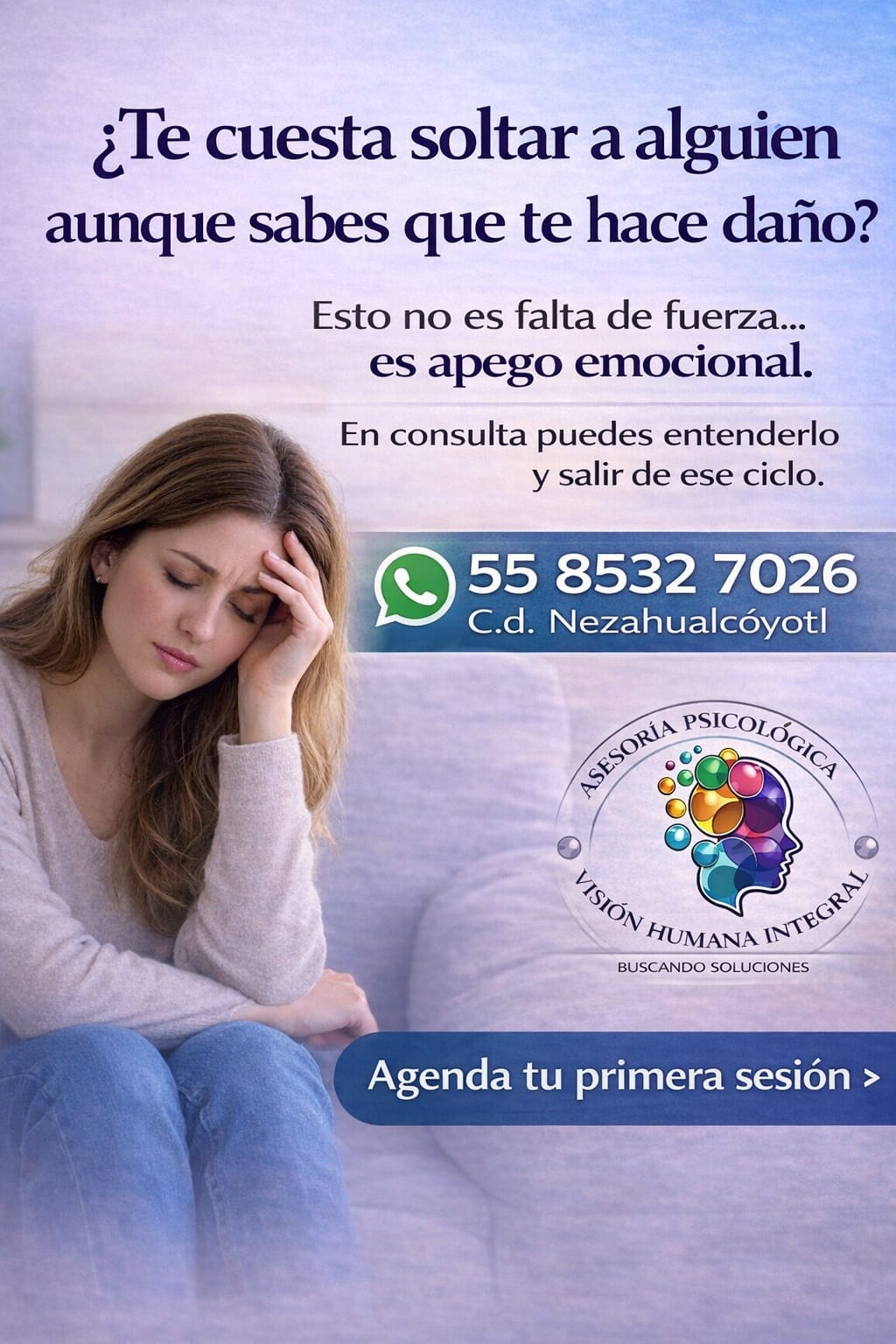 Asesoría Psicológica Visión Humana Integral Neza Facebook ad: ¿Ansiedad, Estrés o Problemas de pareja?