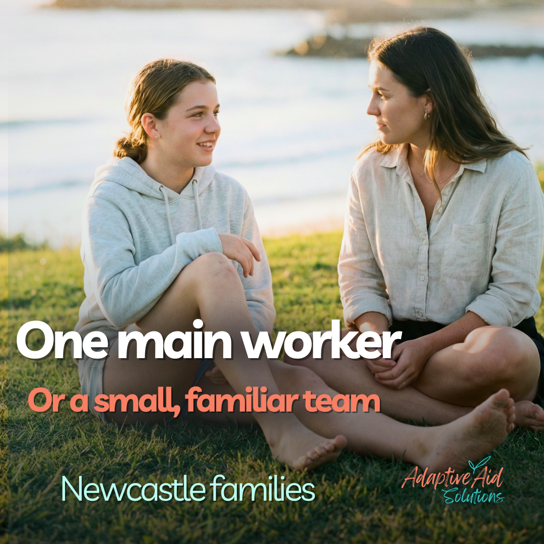 Adaptive Aid Solutions Facebook ad: NDIS teen mentors, Newcastle