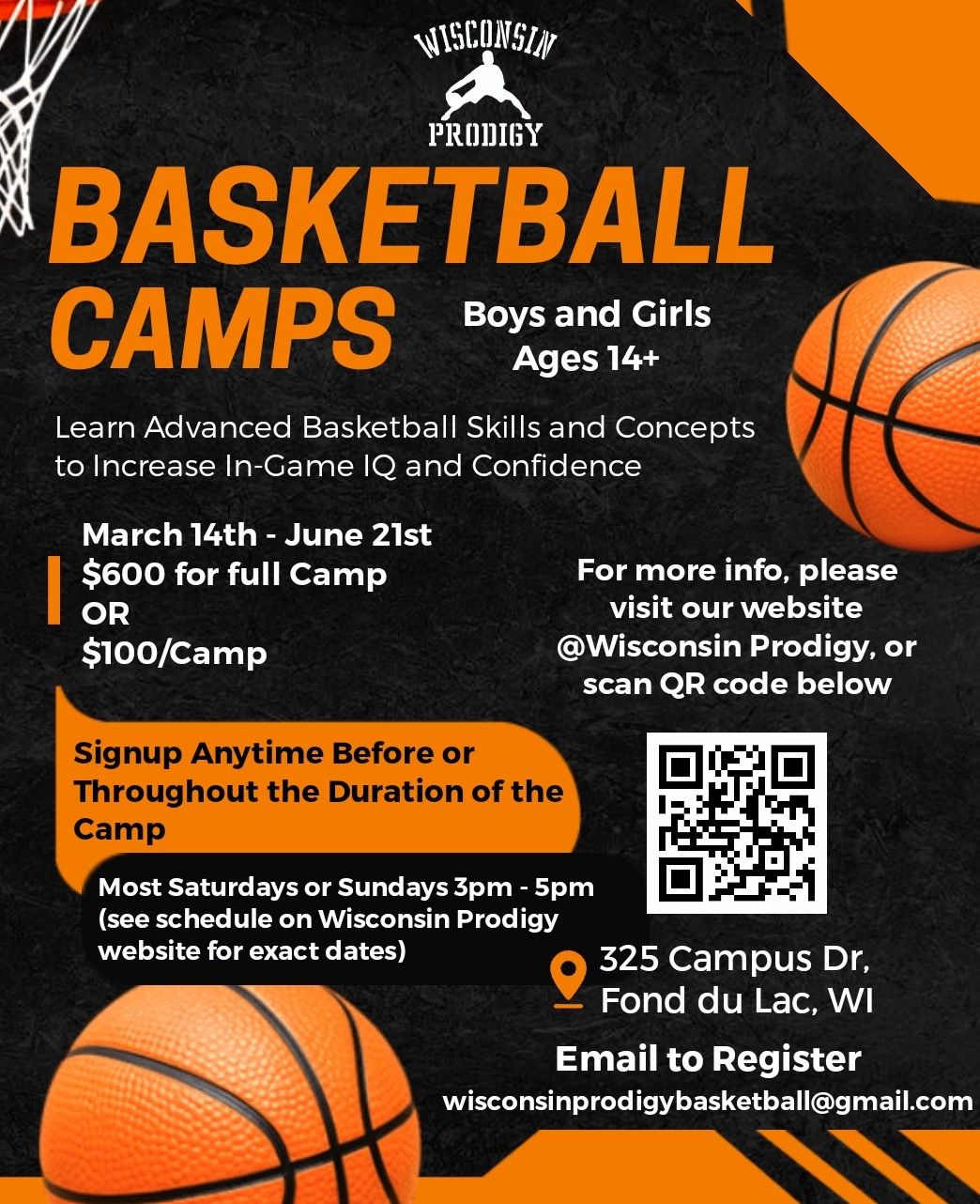 Wisconsin Prodigy Basketball Facebook ad: Basketball