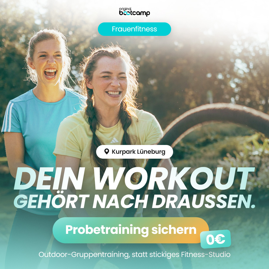 Original Bootcamp Facebook ad: 0€ - Gratis Probetraining sichern Kurpark - Lüneburg