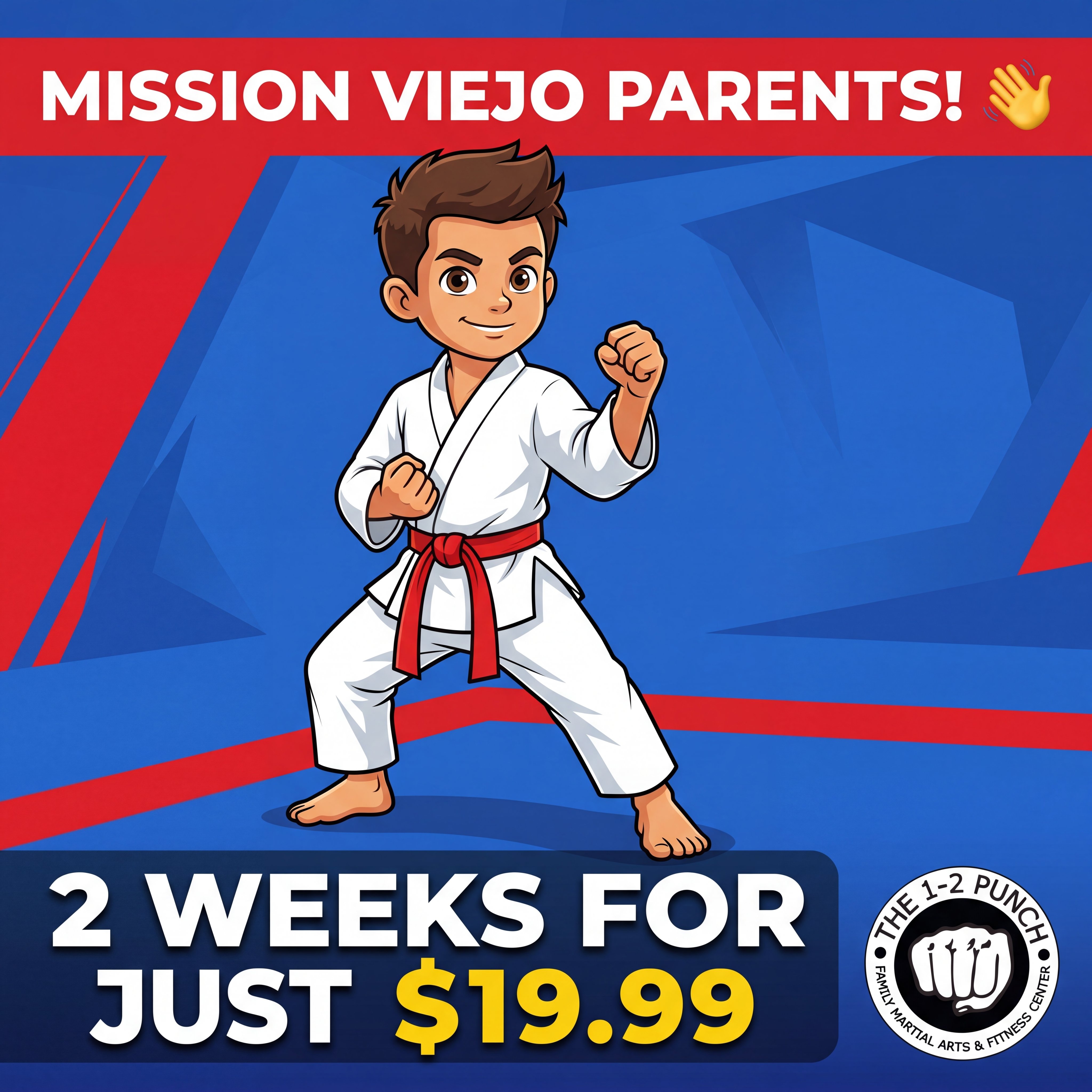 The 1-2 Punch Family Martial Arts & Fitness Center Facebook ad