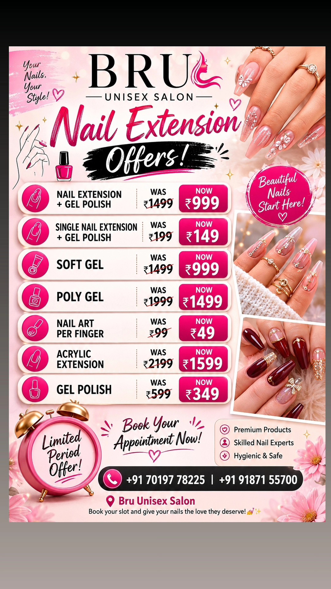Bru Unisex Salon Facebook ad: Hair,Skin, Nail Bar,Eye Lashes Hydrafacial Microblanding…