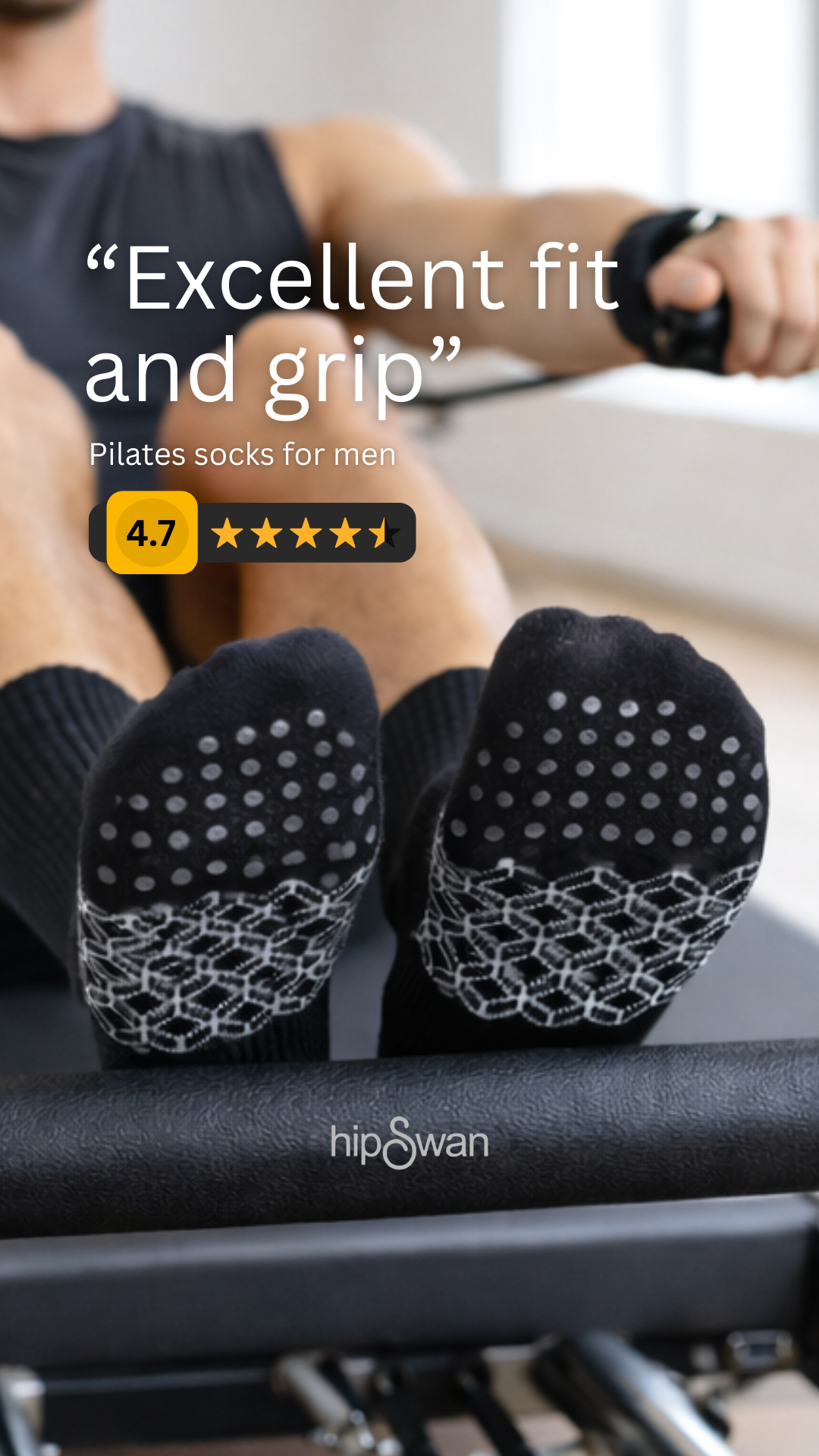 HipSwan socks Facebook ad: Pilates Socks for Men