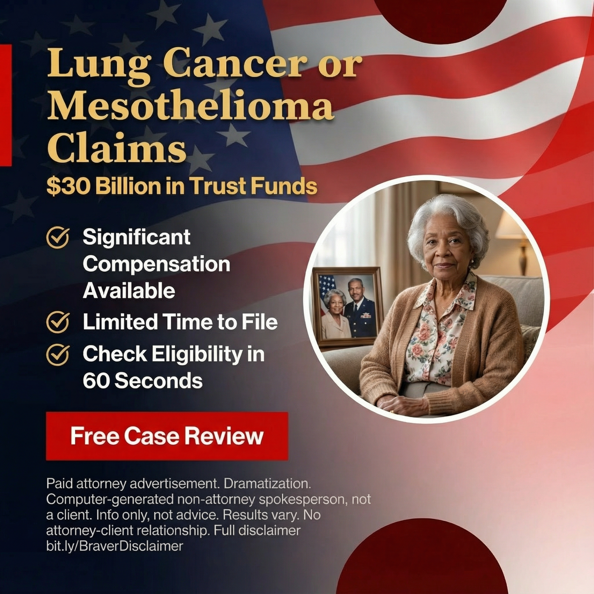 Lung Cancer or Mesothelioma Compensation Facebook ad