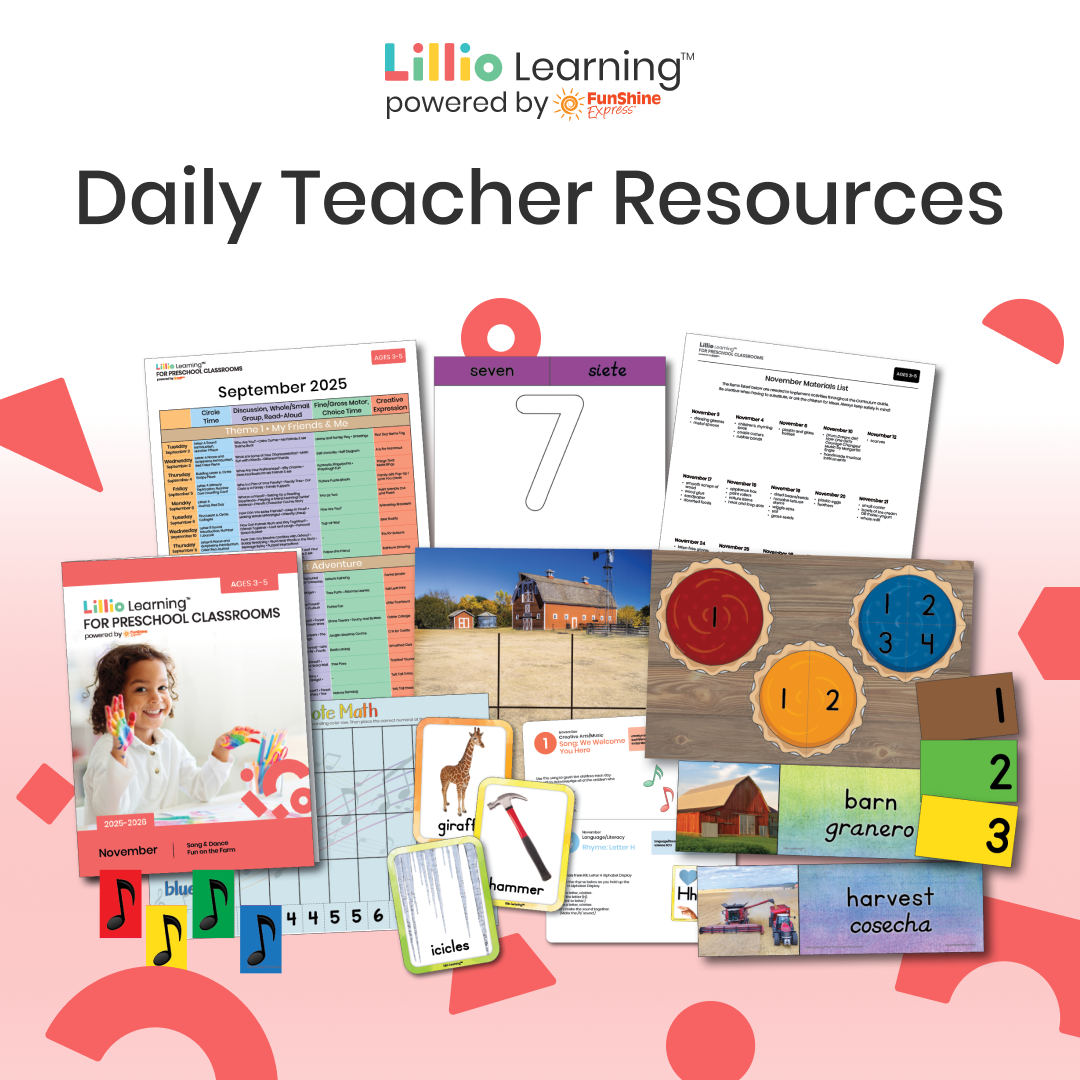 Lillio Learning powered by FunShine Express Facebook ad: Never Worry About Lesson Planning Again