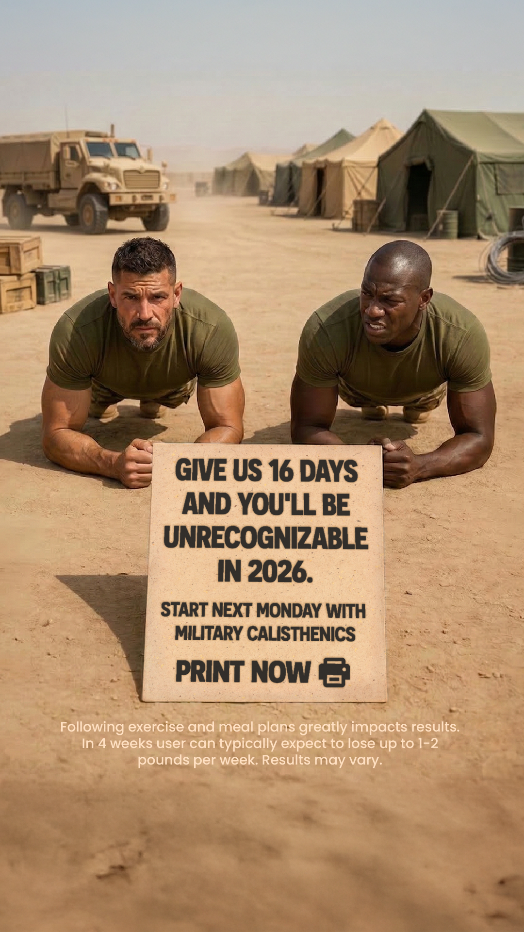 21 Day Calisthenics Challenge Facebook ad