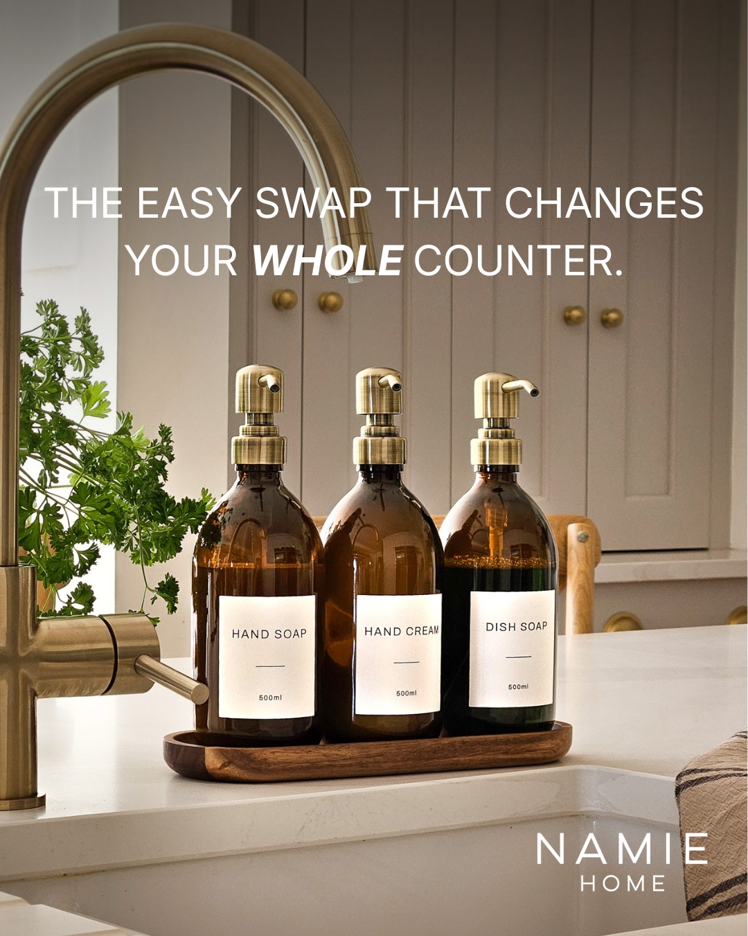 Namie Home Facebook ad: The easiest upgrade your kitchen will get.