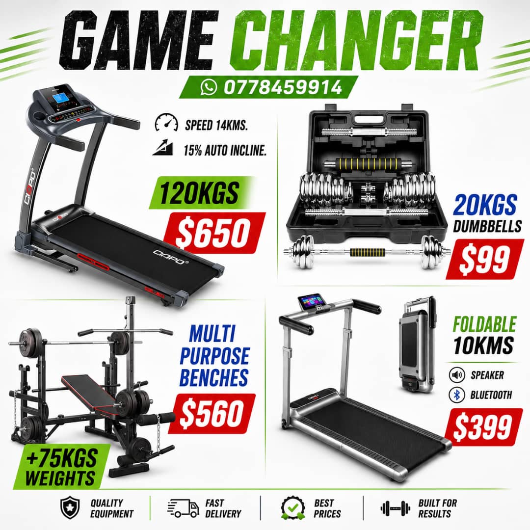 Game Changer Facebook ad: Home and commercial gym equipment.