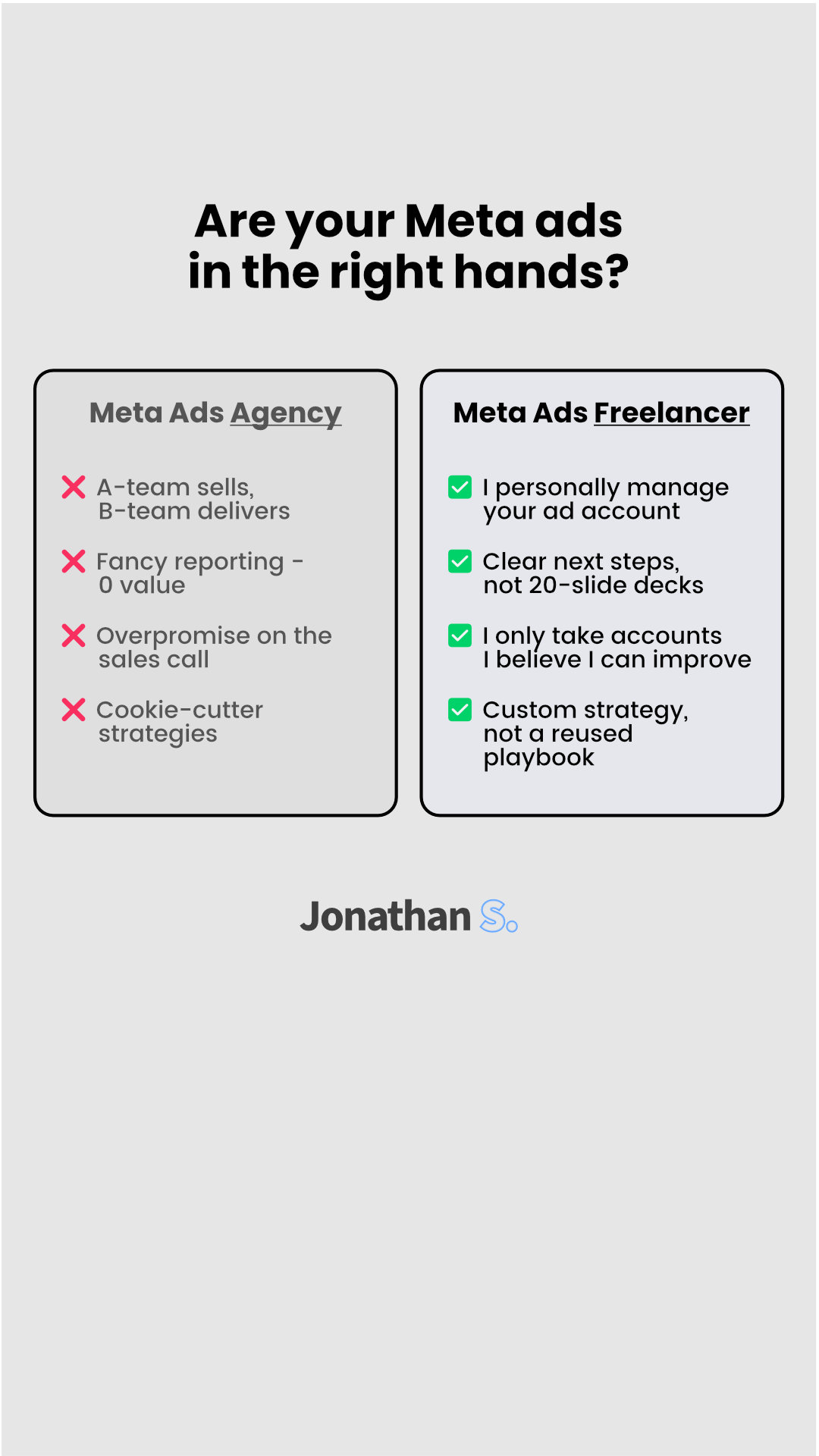 Jon the Freelancer - Meta Ads Expert Facebook ad