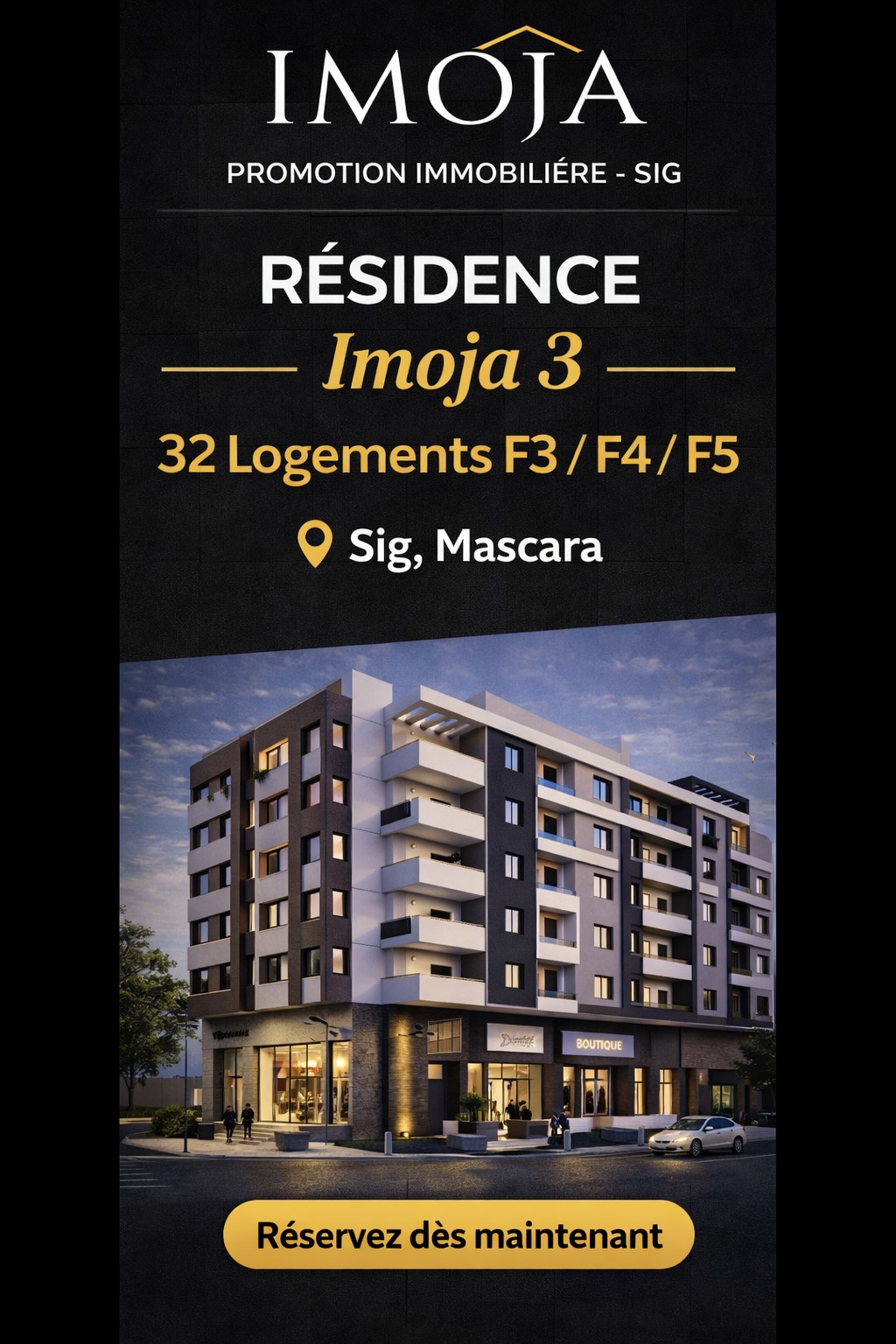 Imoja Promotion Immobiliere - SIG Facebook ad: إيموجا للترقية العقارية, Résidence Imoja 3