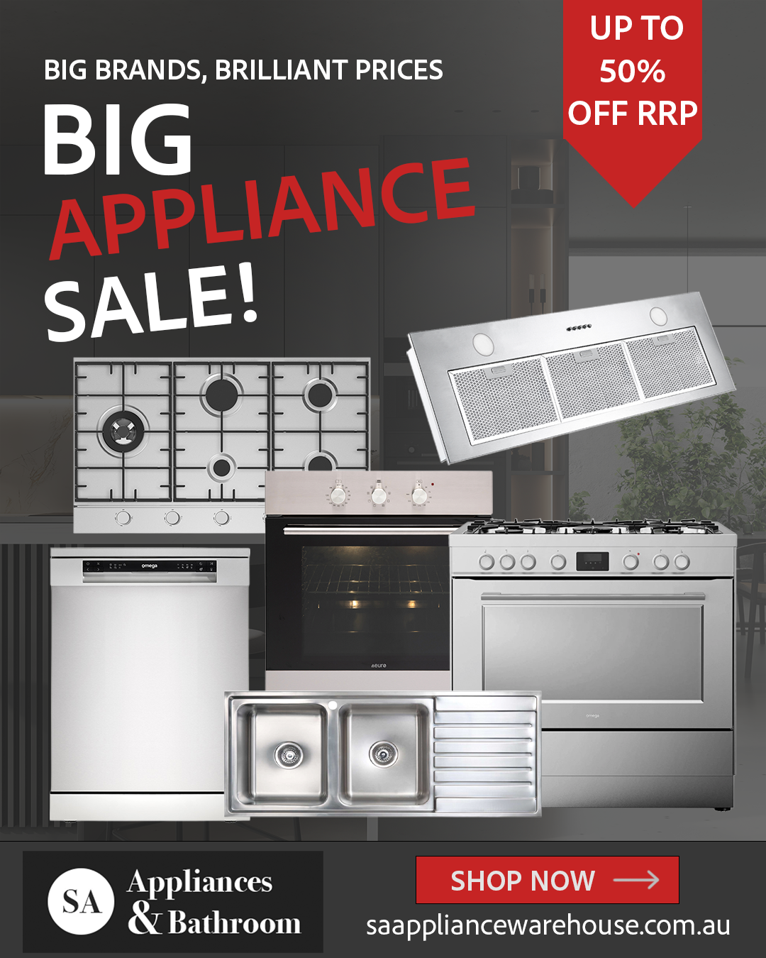 SA Appliance Warehouse Facebook ad